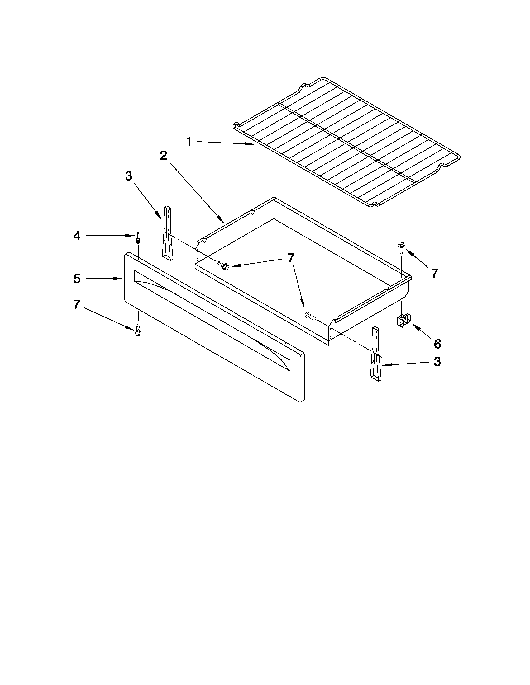 Inglis IVE82301 drawer & broiler parts diagram