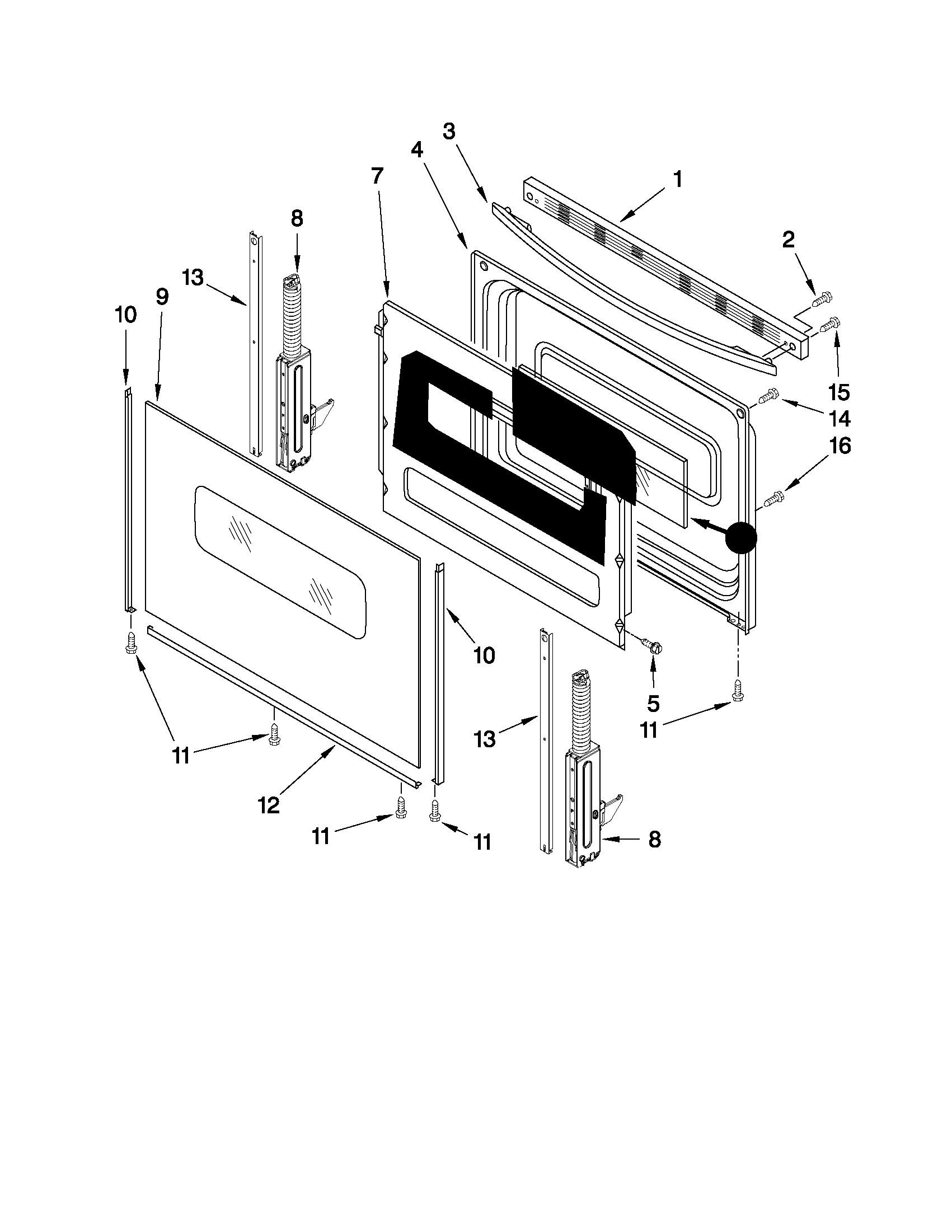 Inglis IVE82301 door parts diagram