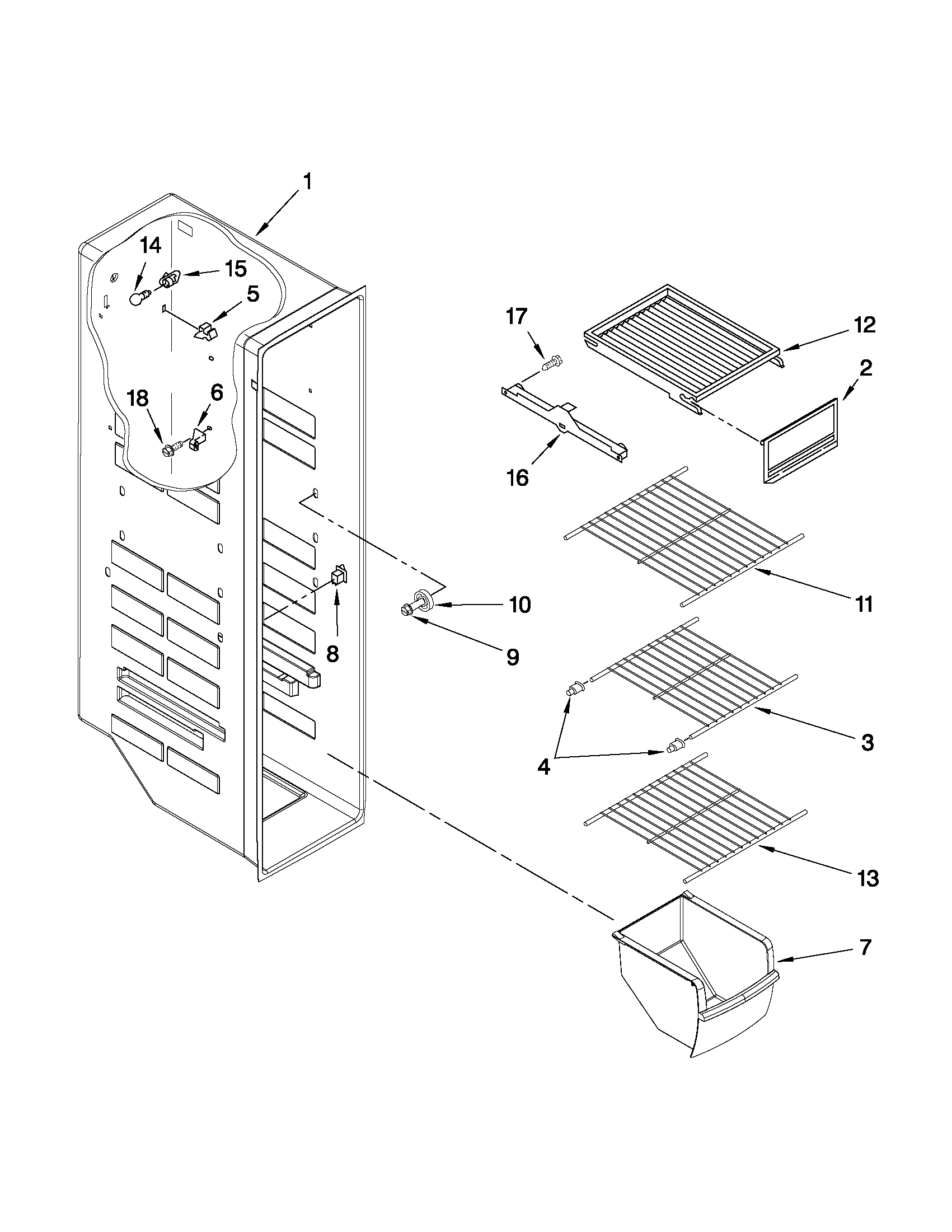 Ikea ID5HHEXVS05 freezer liner parts diagram