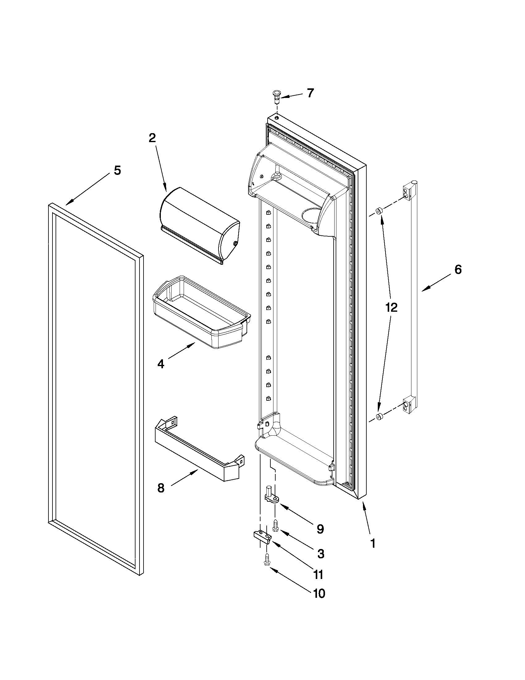 Ikea ID5HHEXVS05 refrigerator door parts diagram