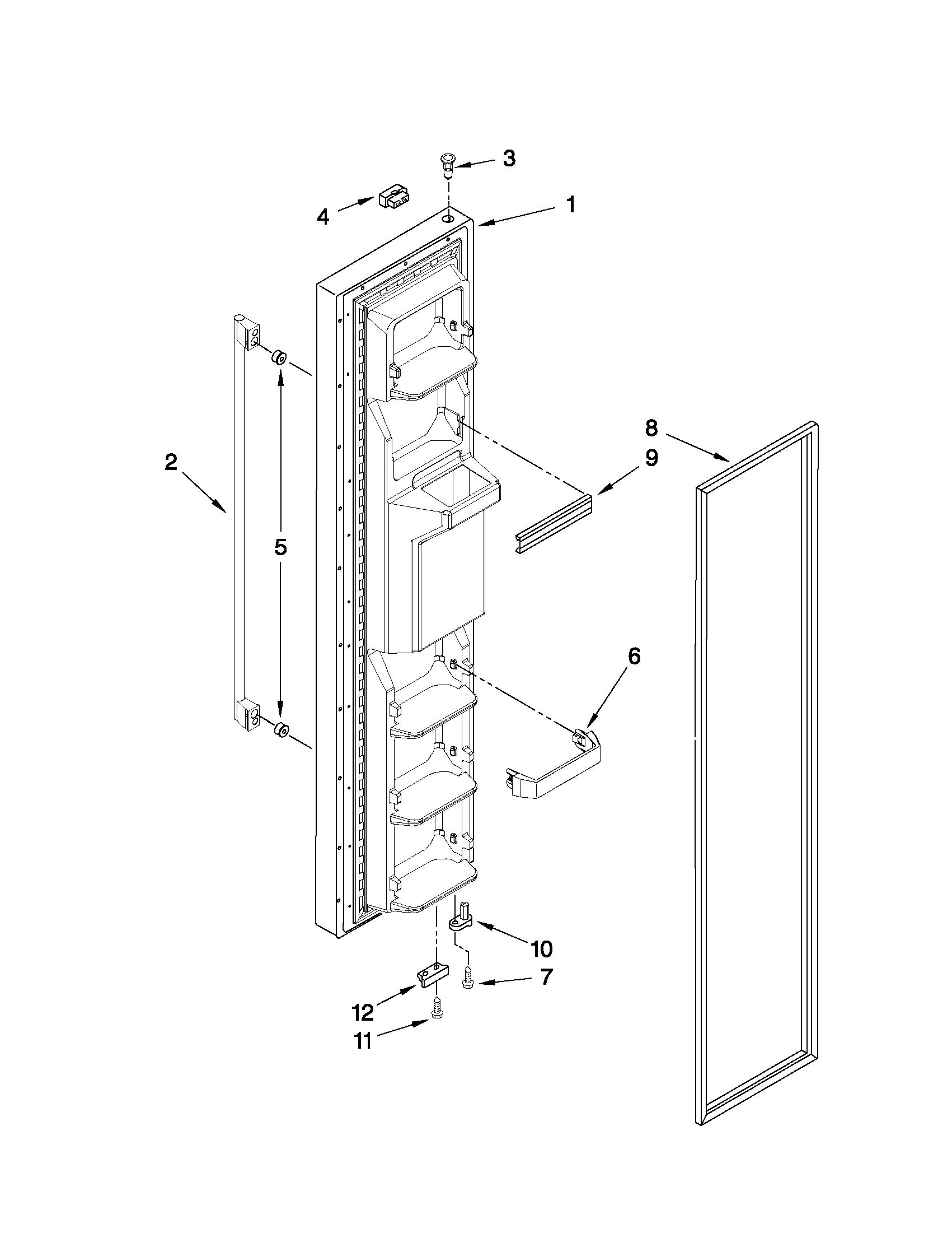 Ikea ID5HHEXVS05 freezer door parts diagram