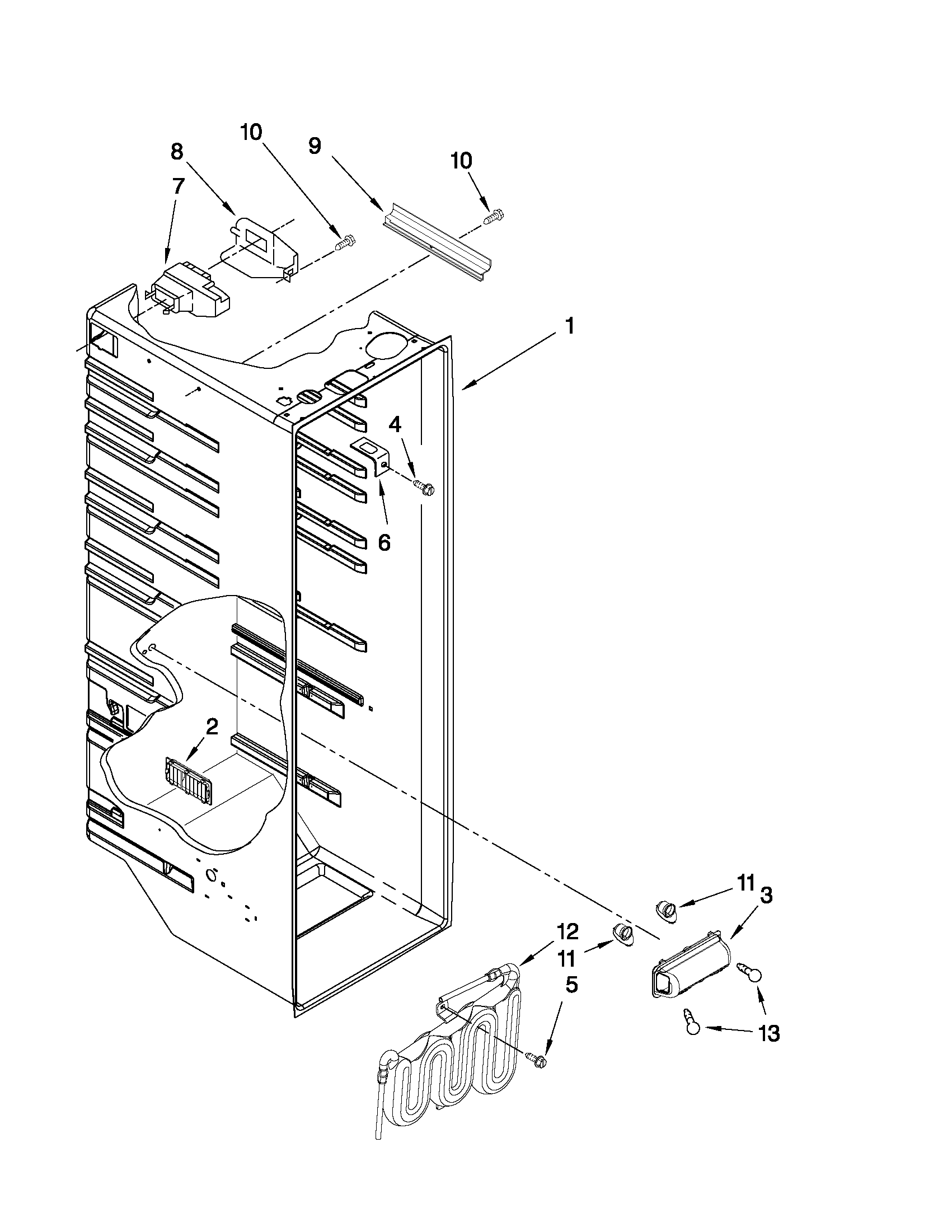 Crosley CS22CFXTS05 refrigerator liner parts diagram