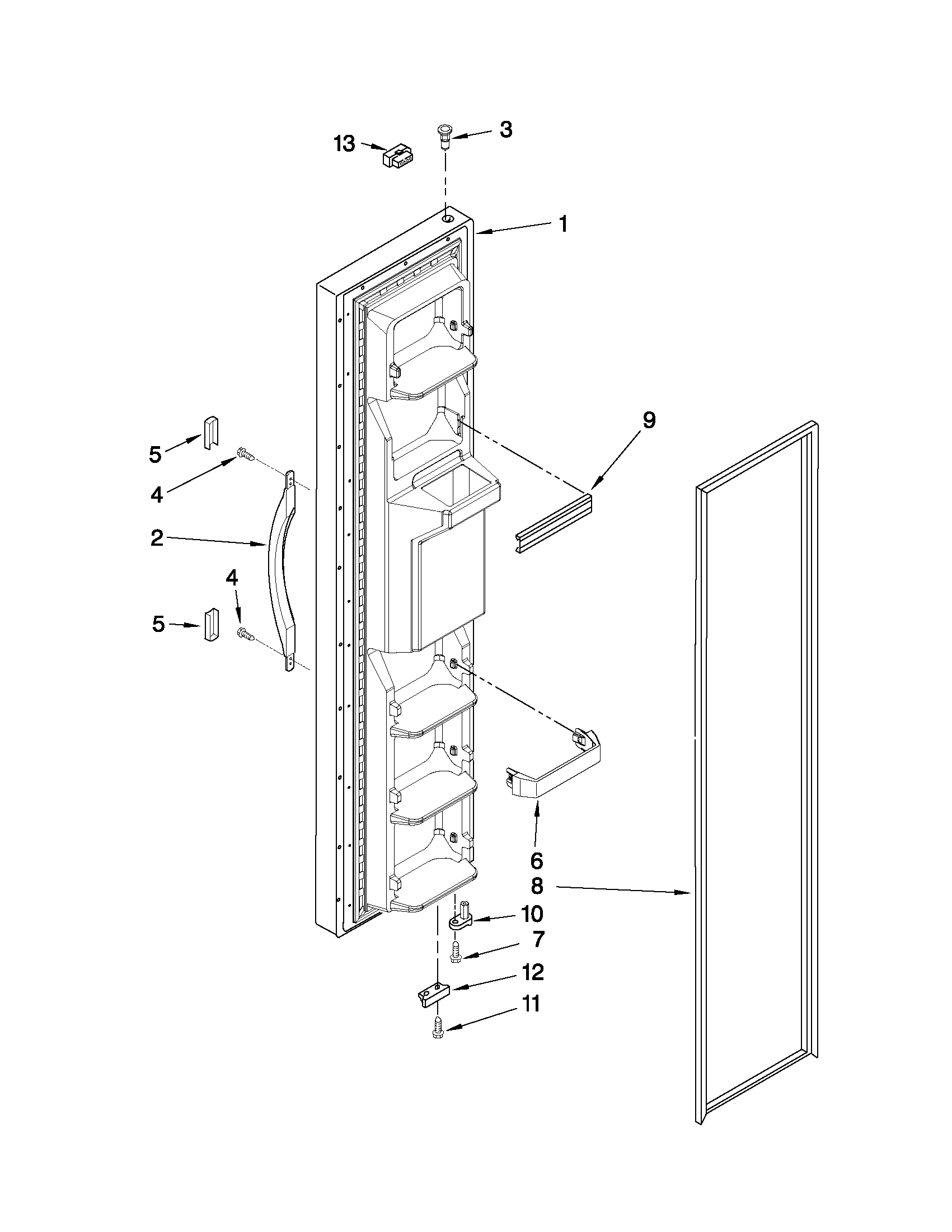 Crosley CS22CFXTS05 freezer door parts diagram