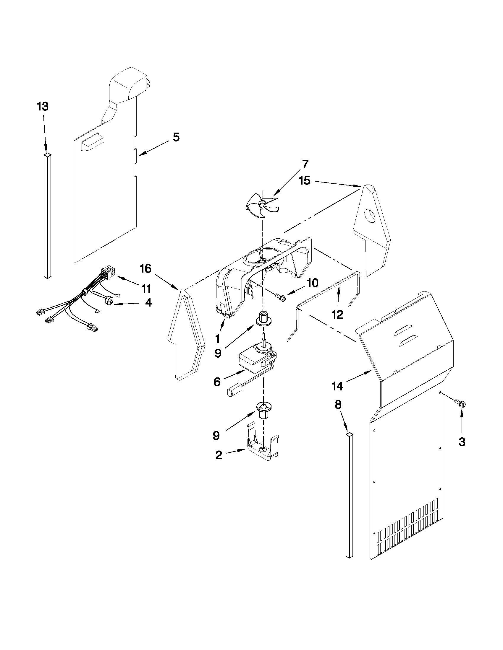Crosley CS22CFXTS05 air flow parts diagram