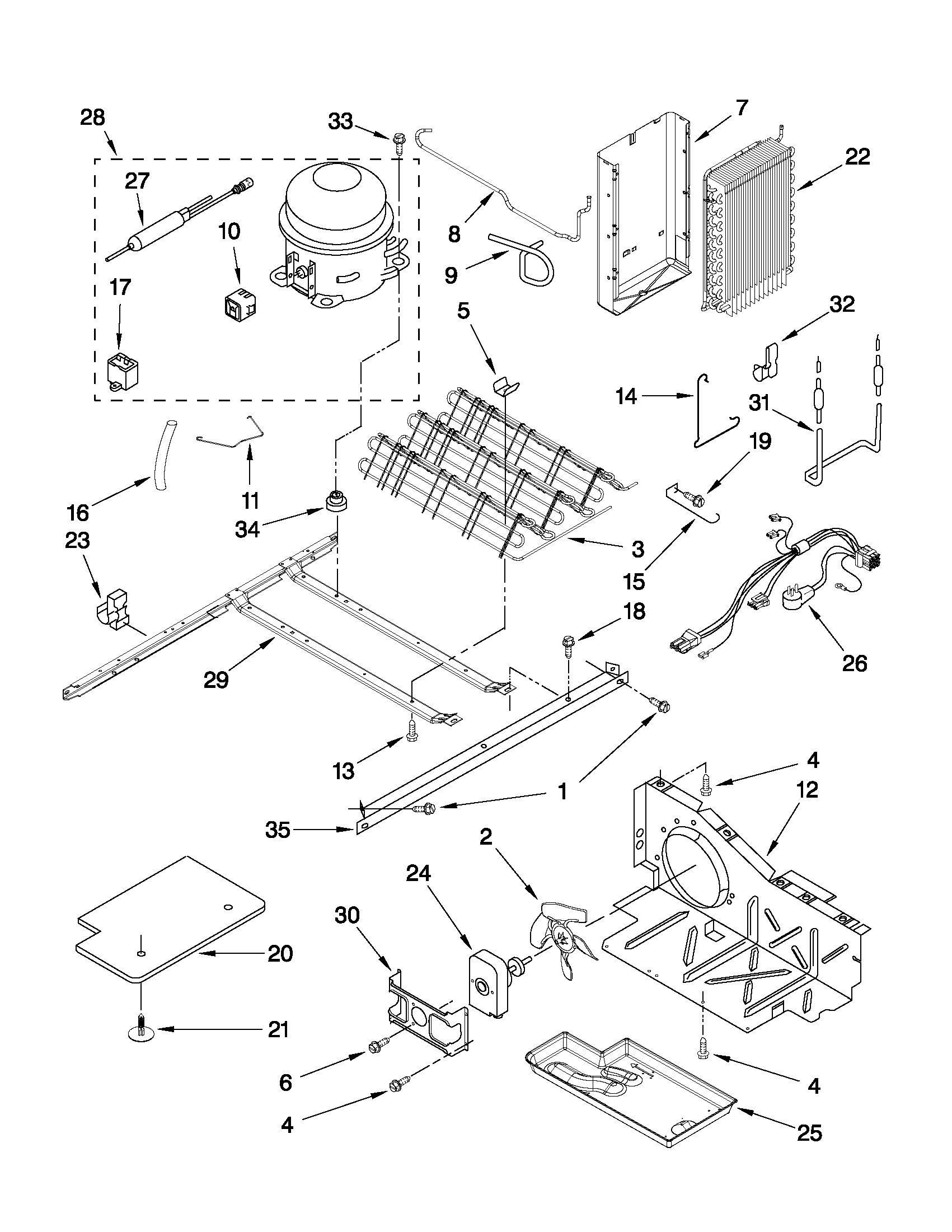 KitchenAid KSRS25MWMS02 unit parts diagram