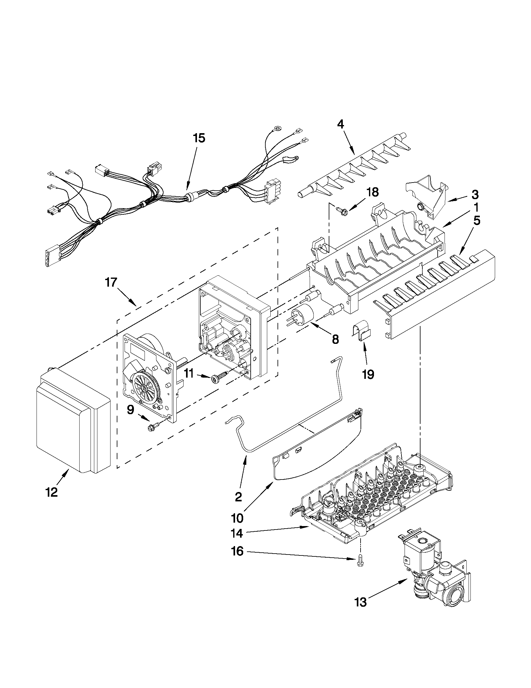 Whirlpool GI6FDRXXY04 icemaker parts diagram