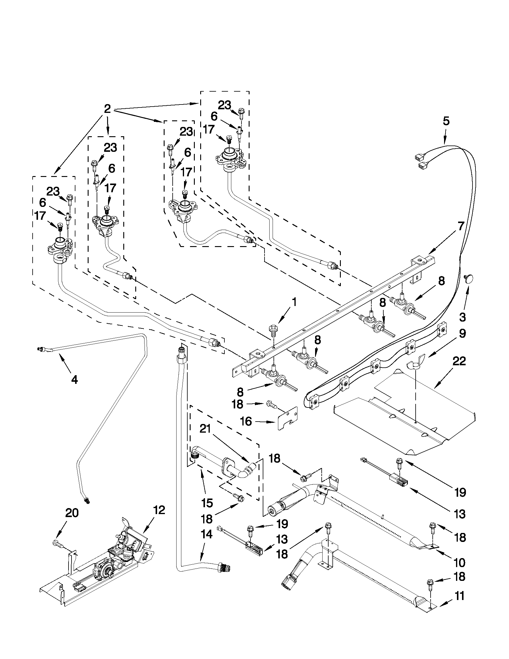 Maytag MGR5765QDB32 manifold parts diagram