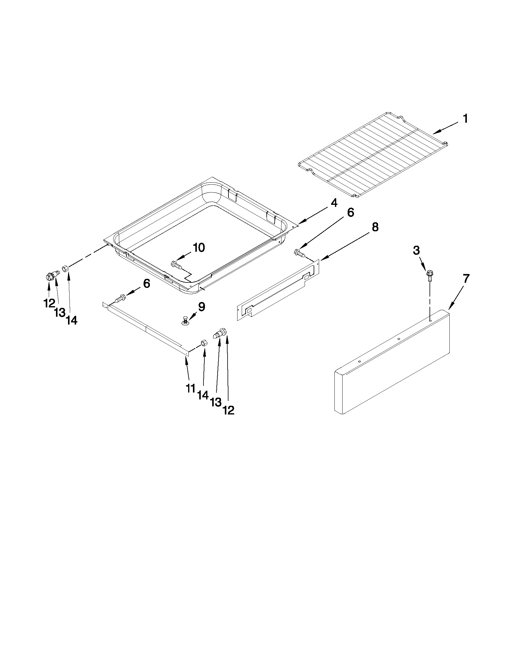 Maytag MGR5765QDB32 drawer and rack parts diagram