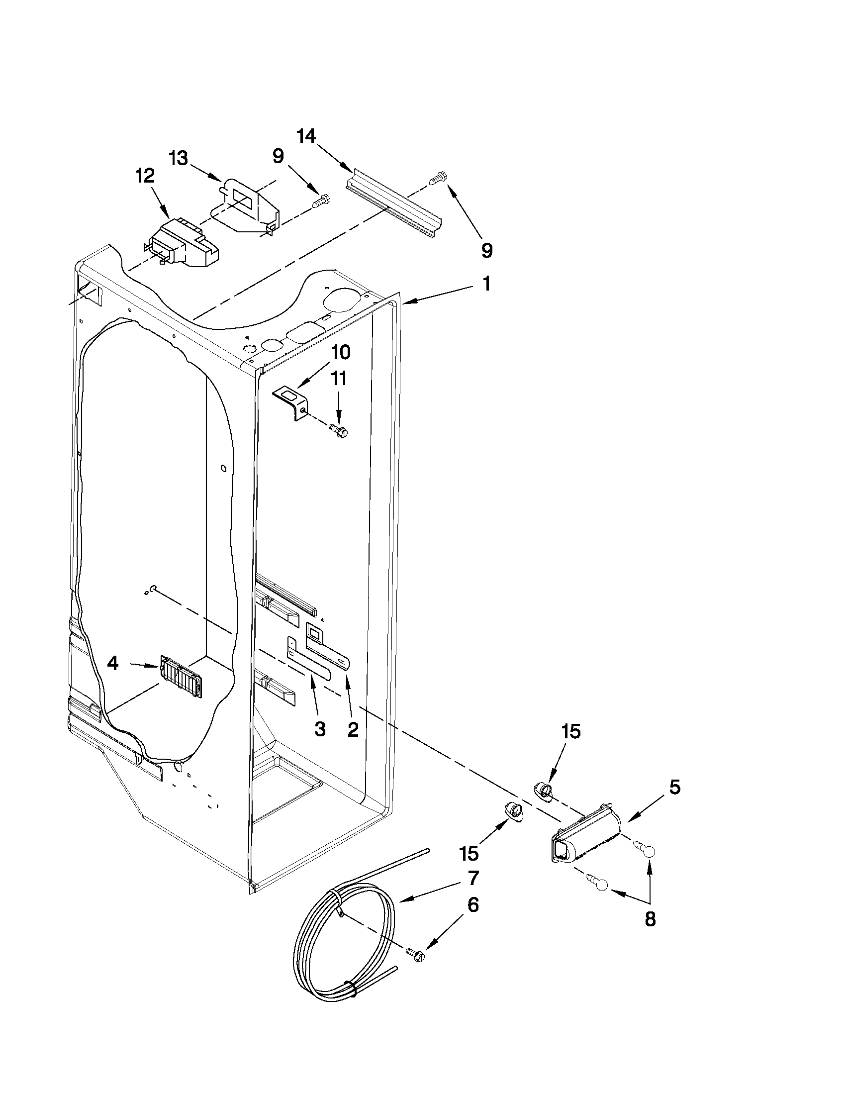 Whirlpool ED5LHAXWS01 refrigerator liner parts diagram