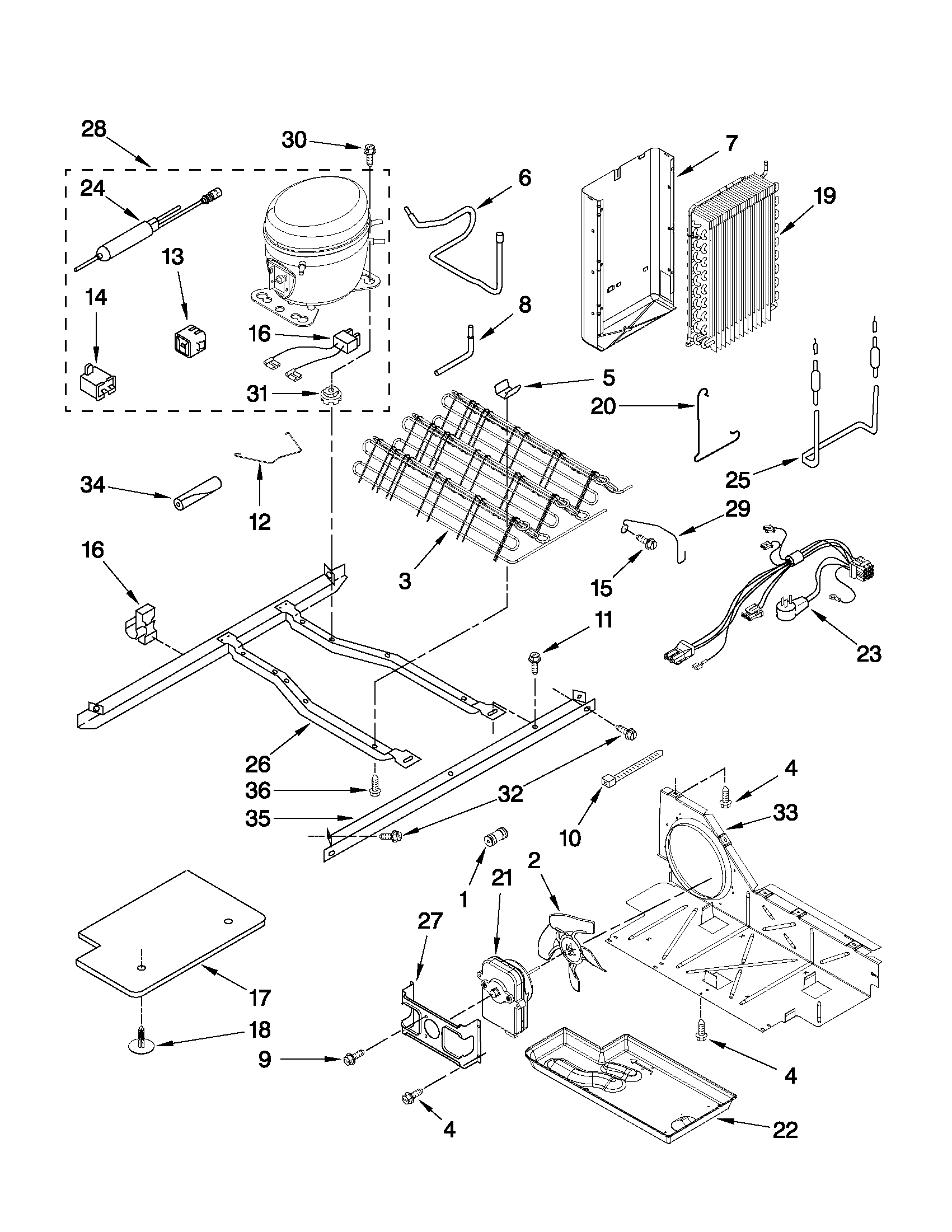 Whirlpool ED5LHAXWS01 unit parts diagram