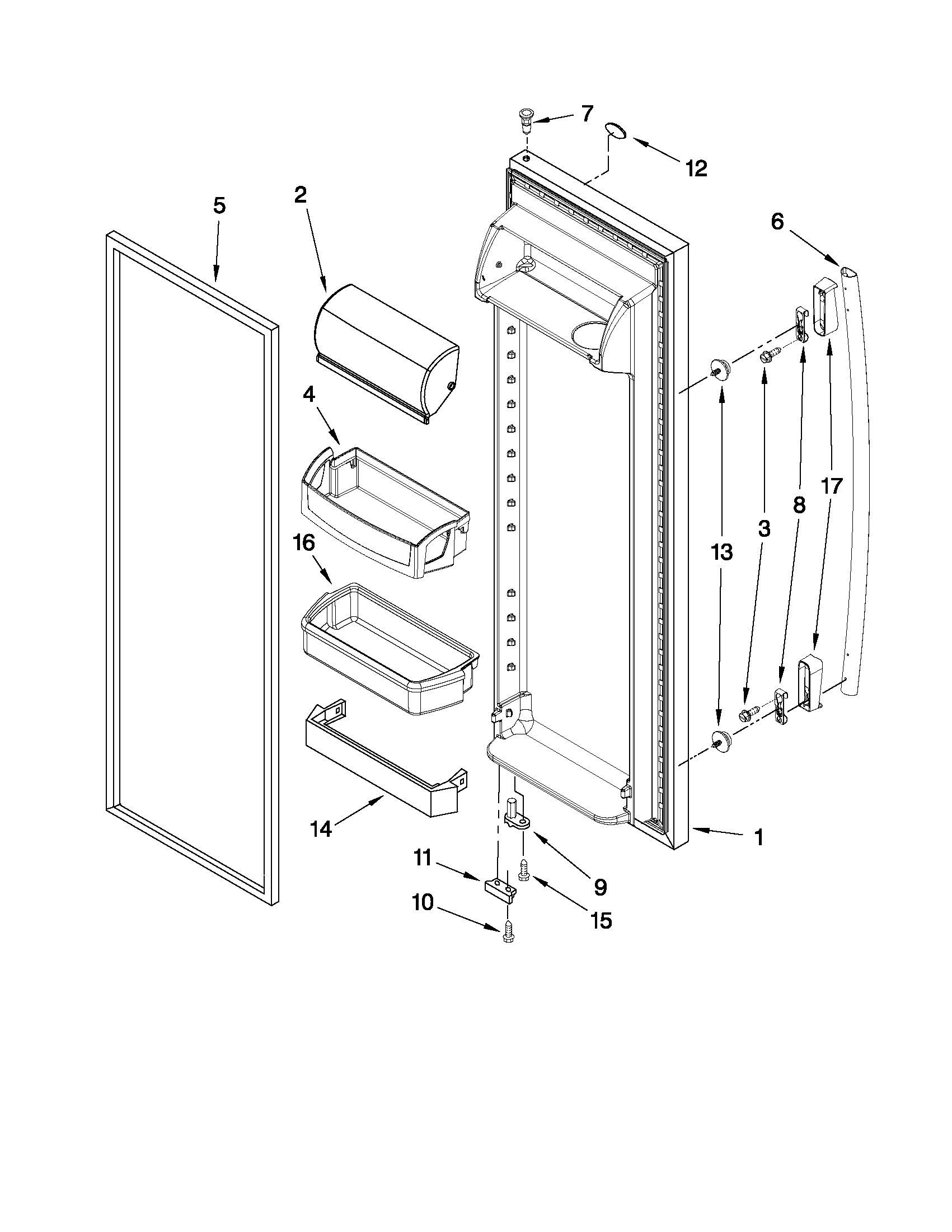 Whirlpool GS2KVAXVS03 refrigerator door parts diagram