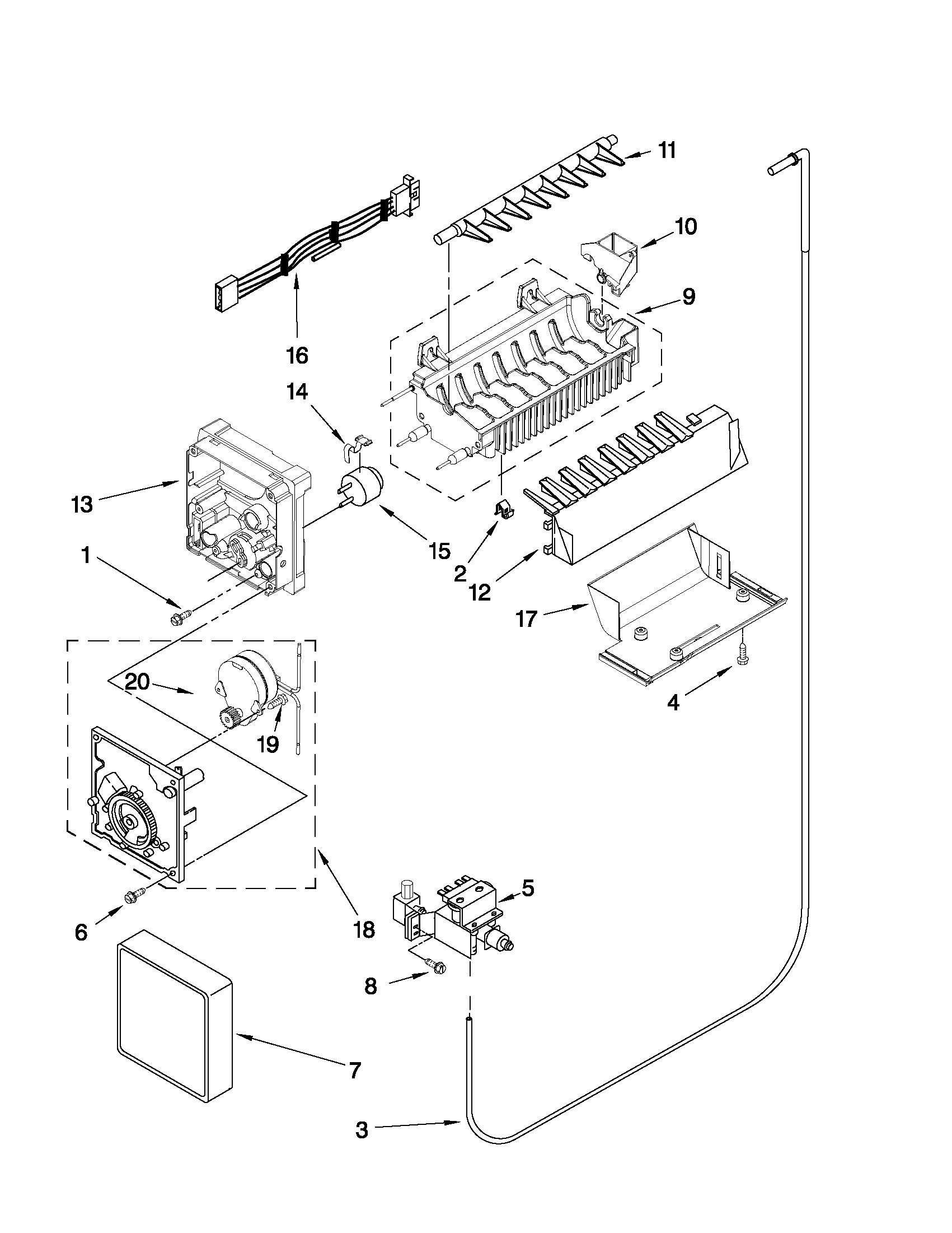Whirlpool GS2KVAXVS03 icemaker parts diagram