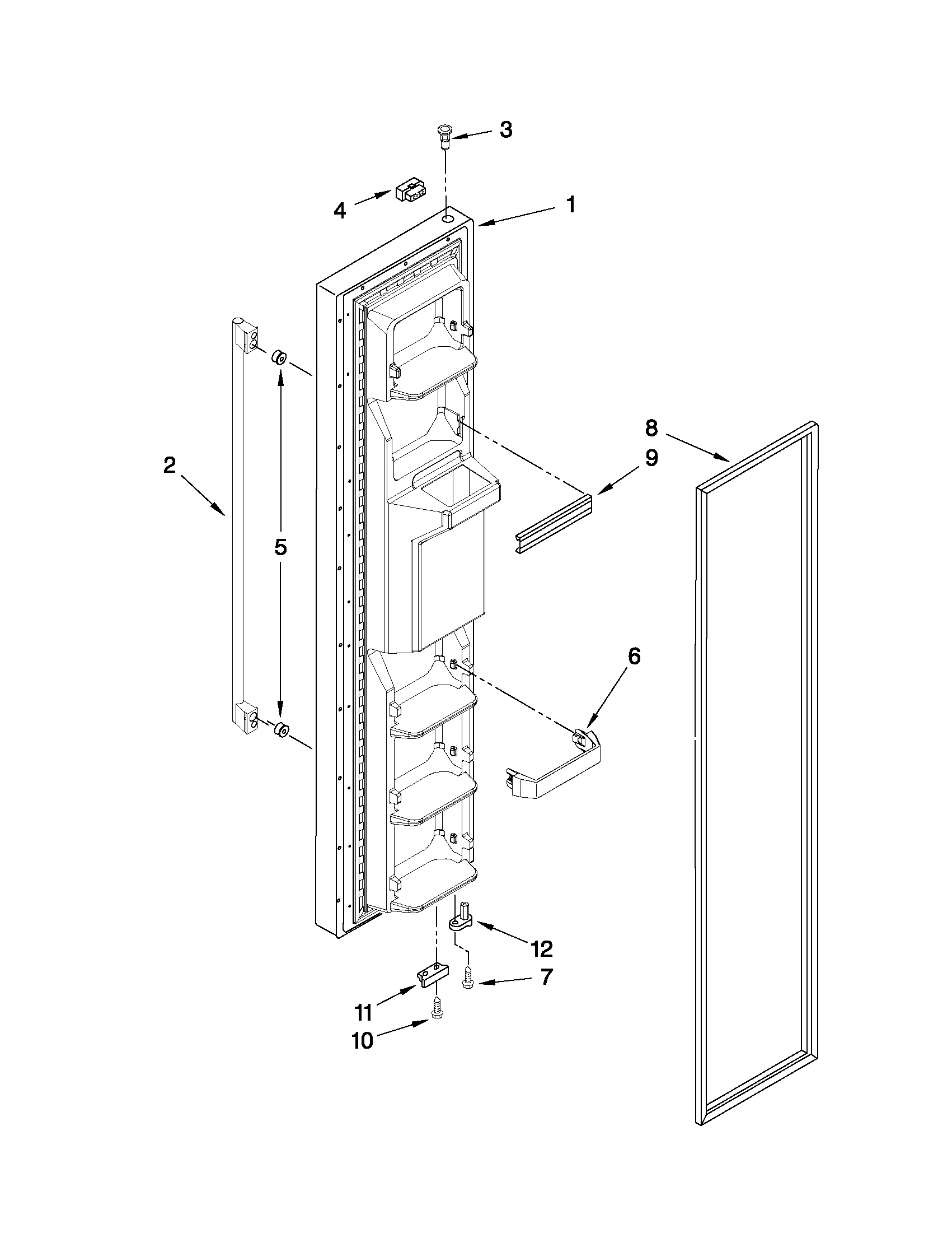 Ikea ID5HHEXWS03 freezer door parts diagram