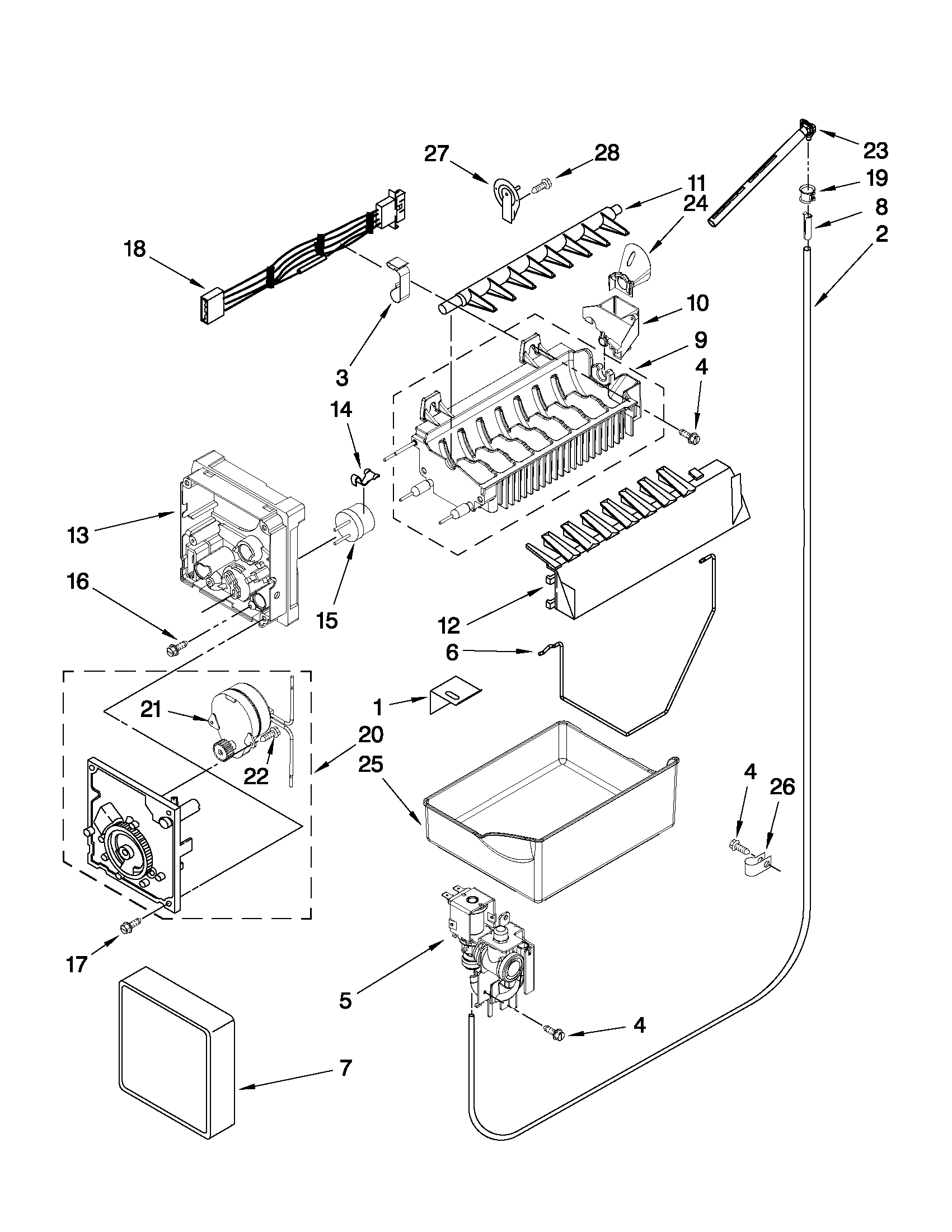 Ikea IX5HHEXWS07 icemaker parts diagram