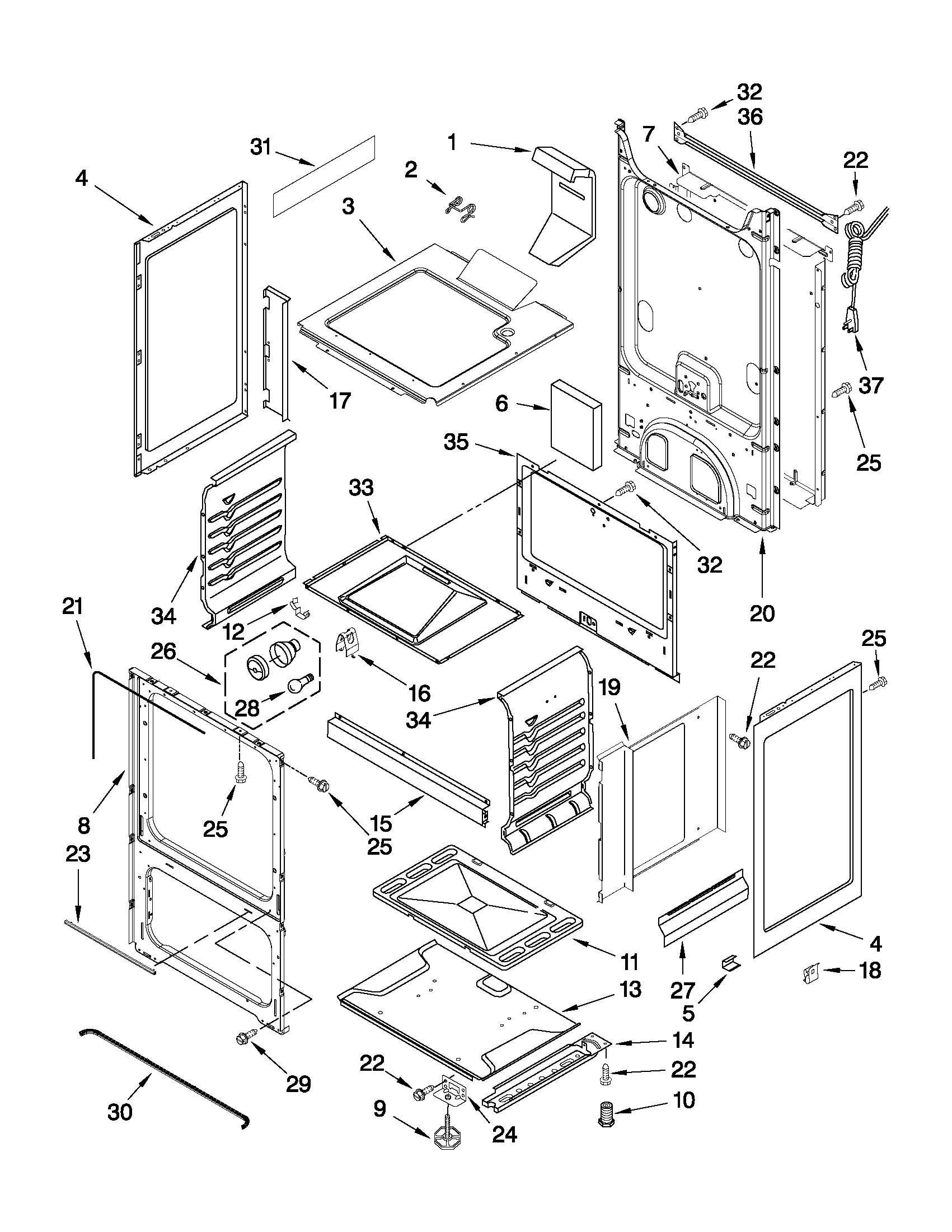 Amana AGG222VDW0 chassis parts diagram