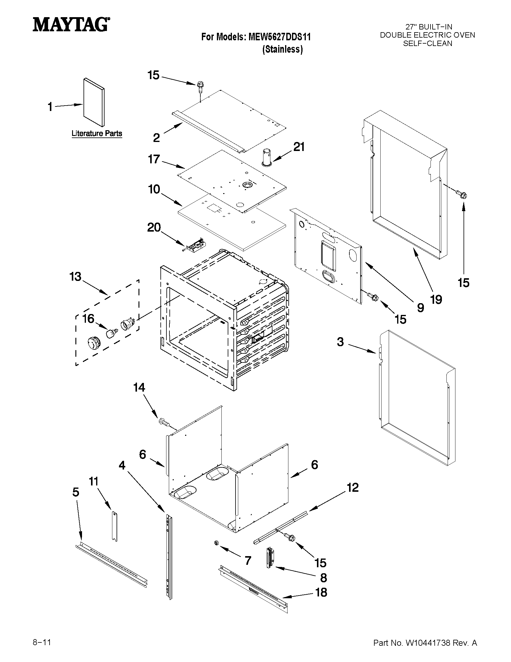 Maytag MEW5627DDS11 oven parts diagram