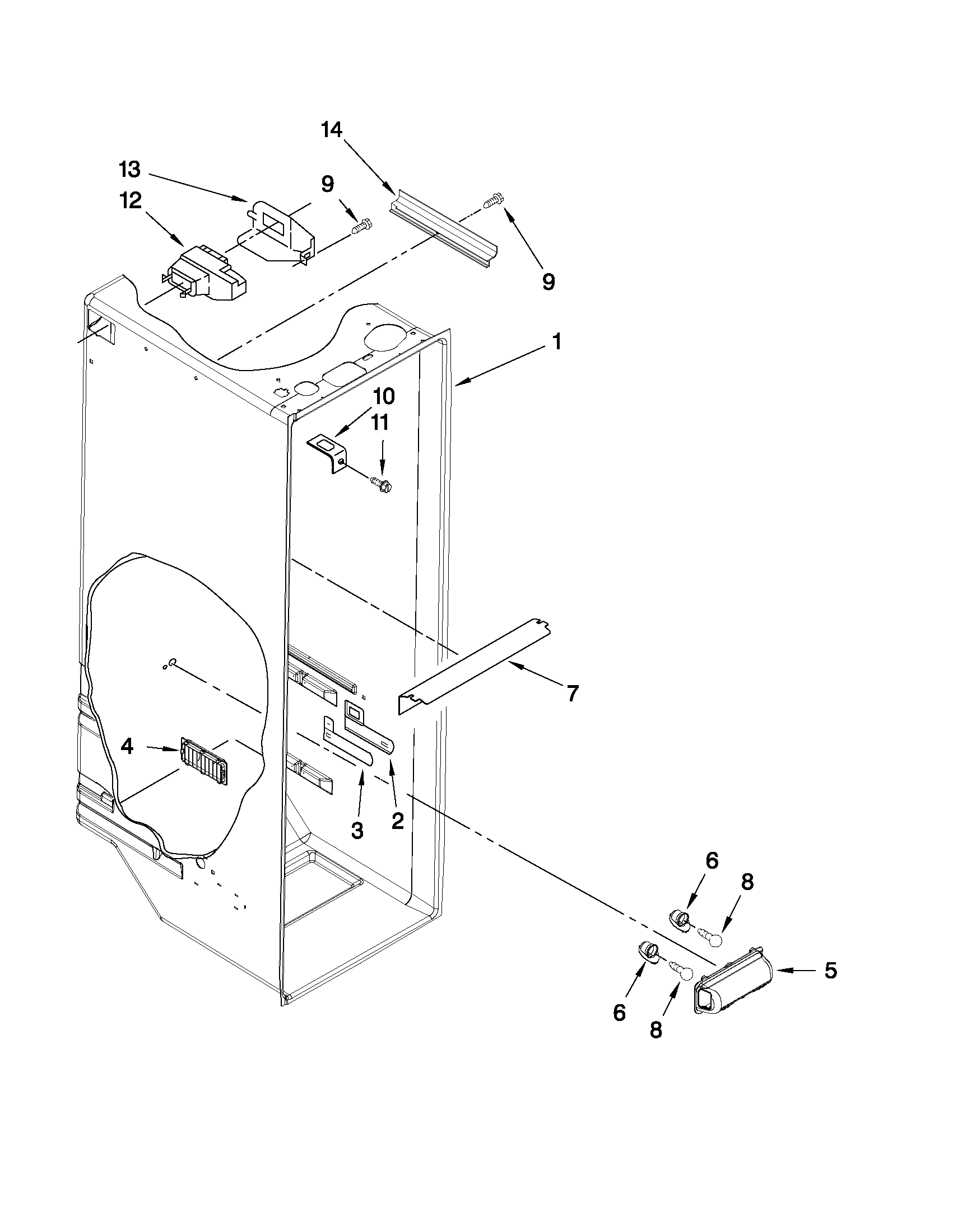 Maytag MSB2554AEY02 refrigerator liner parts diagram