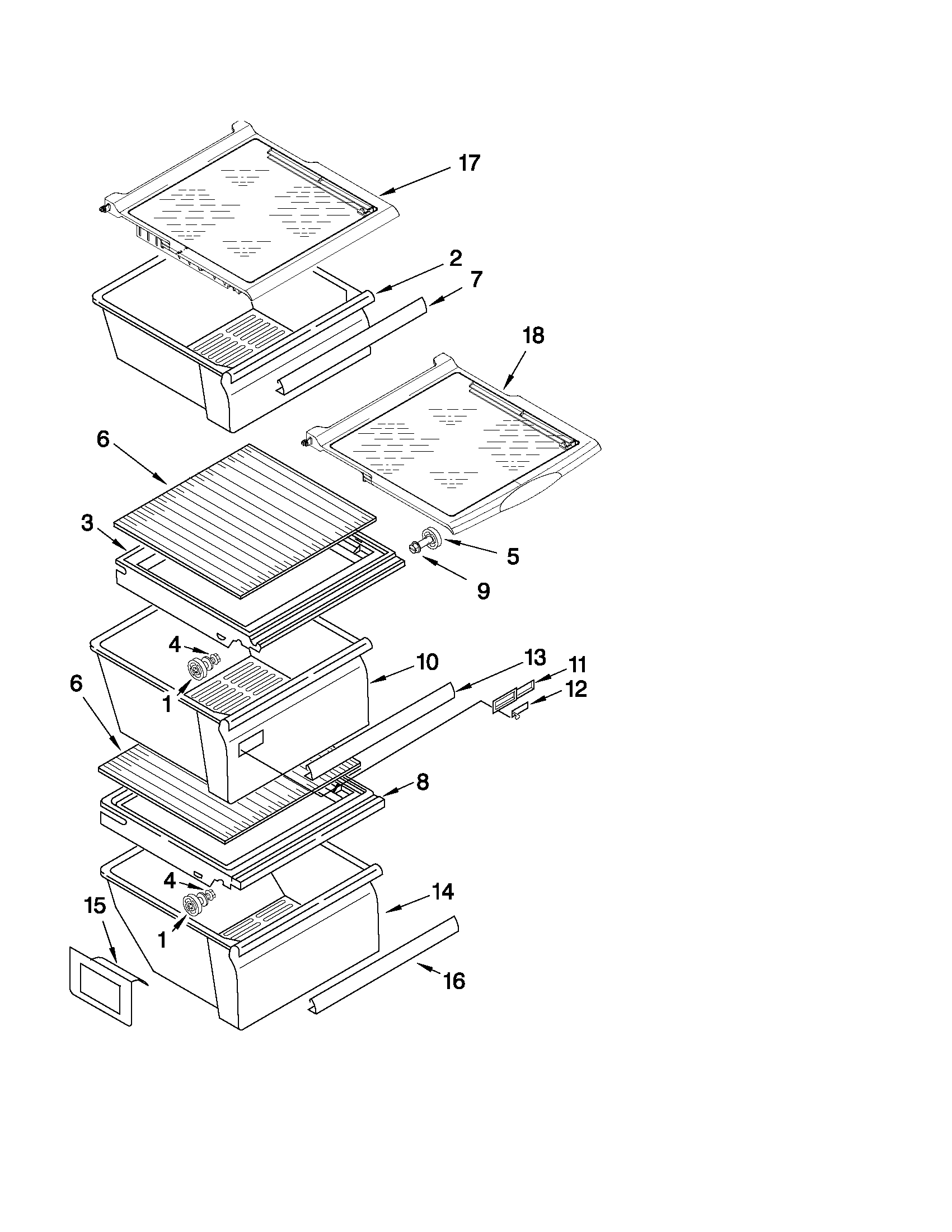 Maytag MSB2554AEY02 refrigerator shelf parts diagram