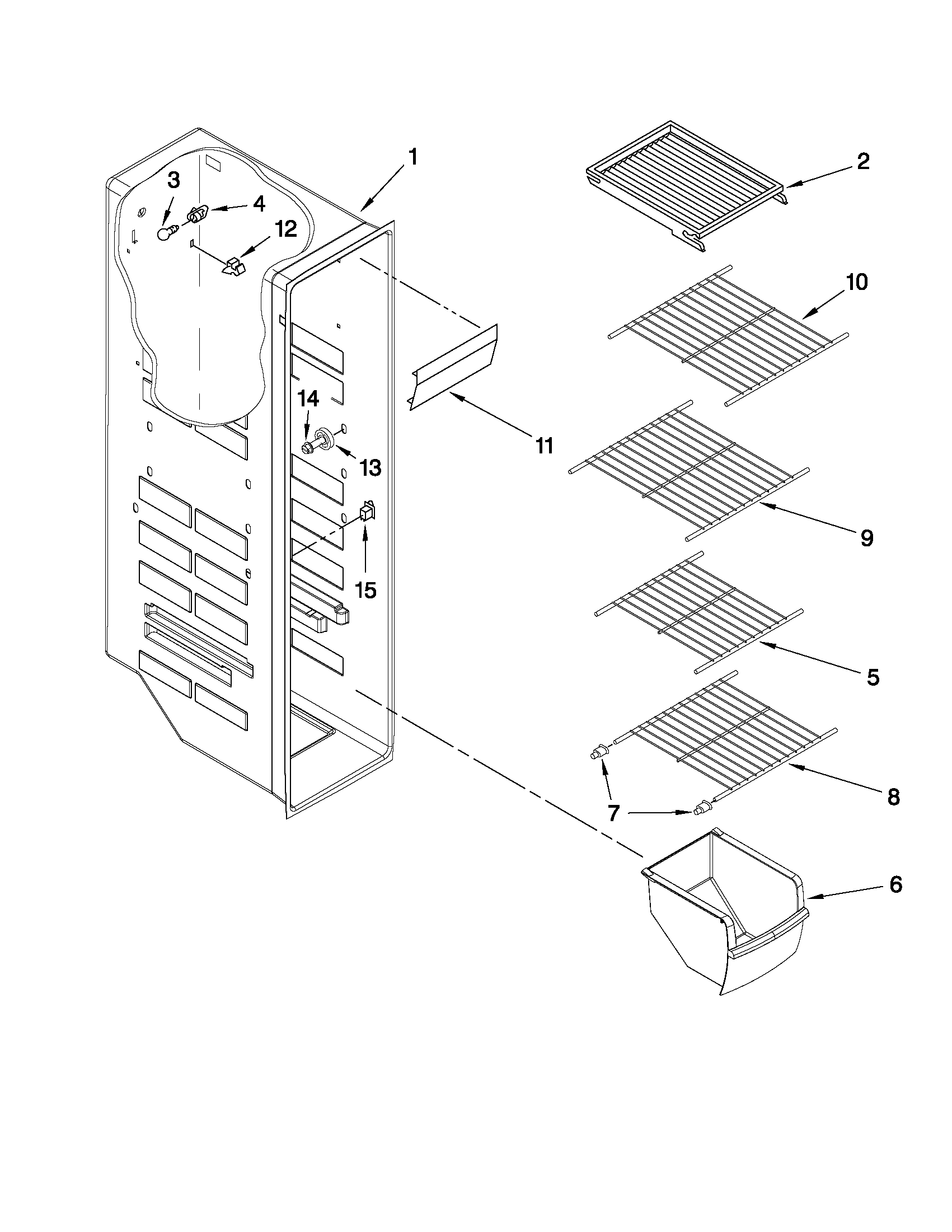 Maytag MSB2554AEY02 freezer liner parts diagram