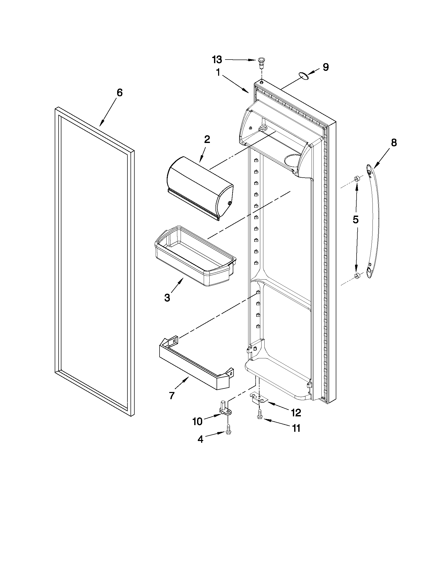Maytag MSB2554AEY02 refrigerator door parts diagram