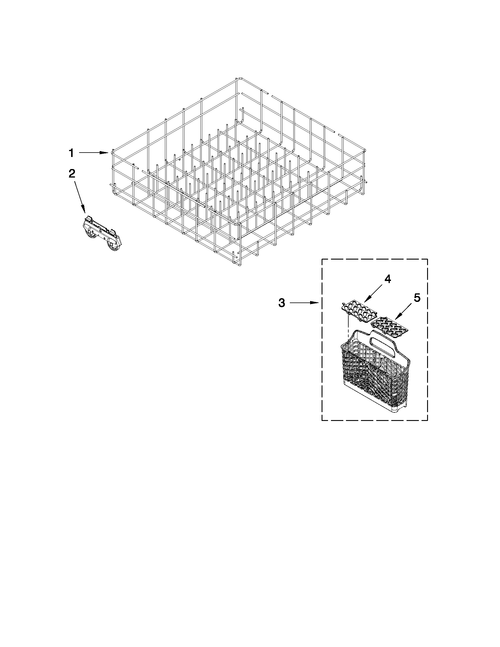 Amana ADB1400AWW4 lower rack parts diagram