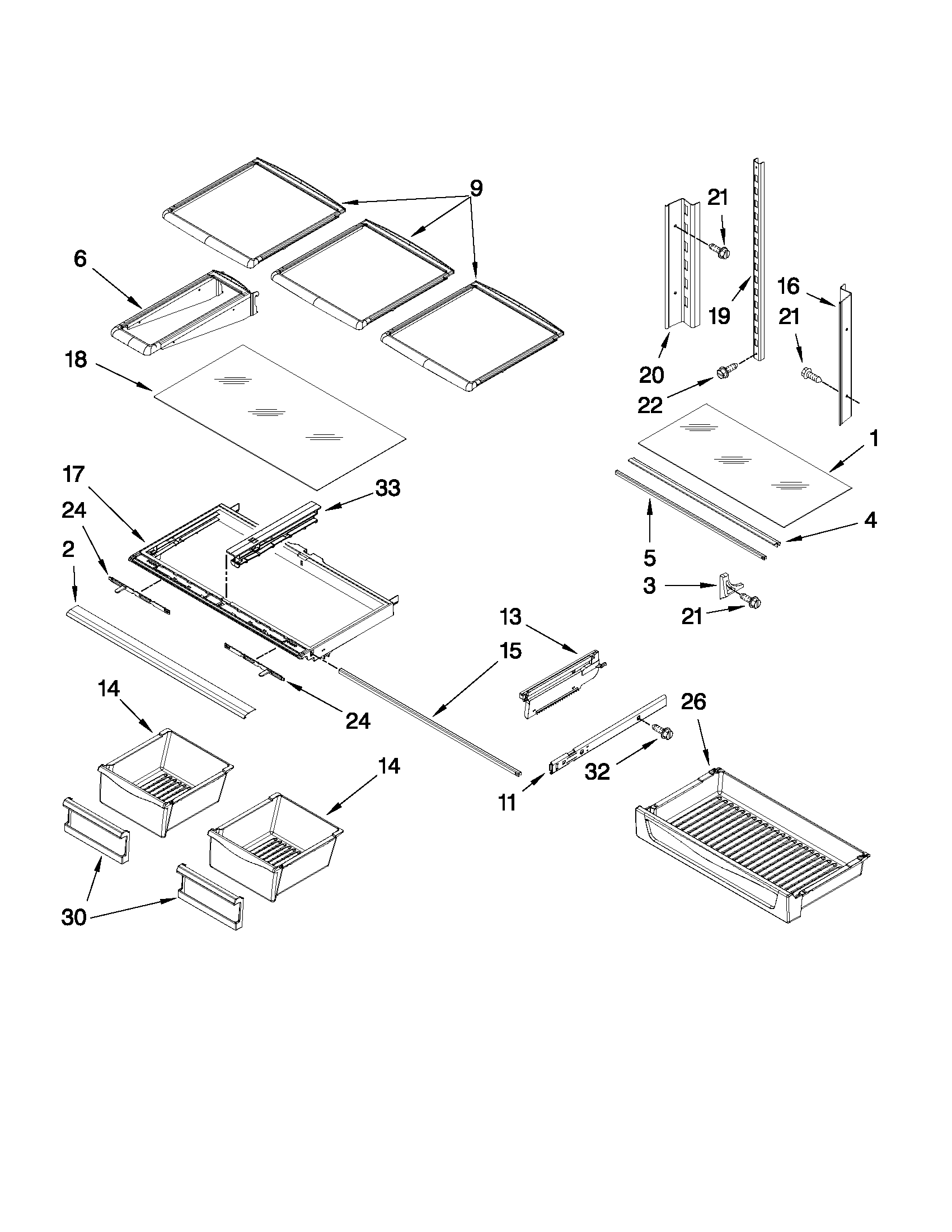 Maytag MFI2569YEW1 shelf parts diagram