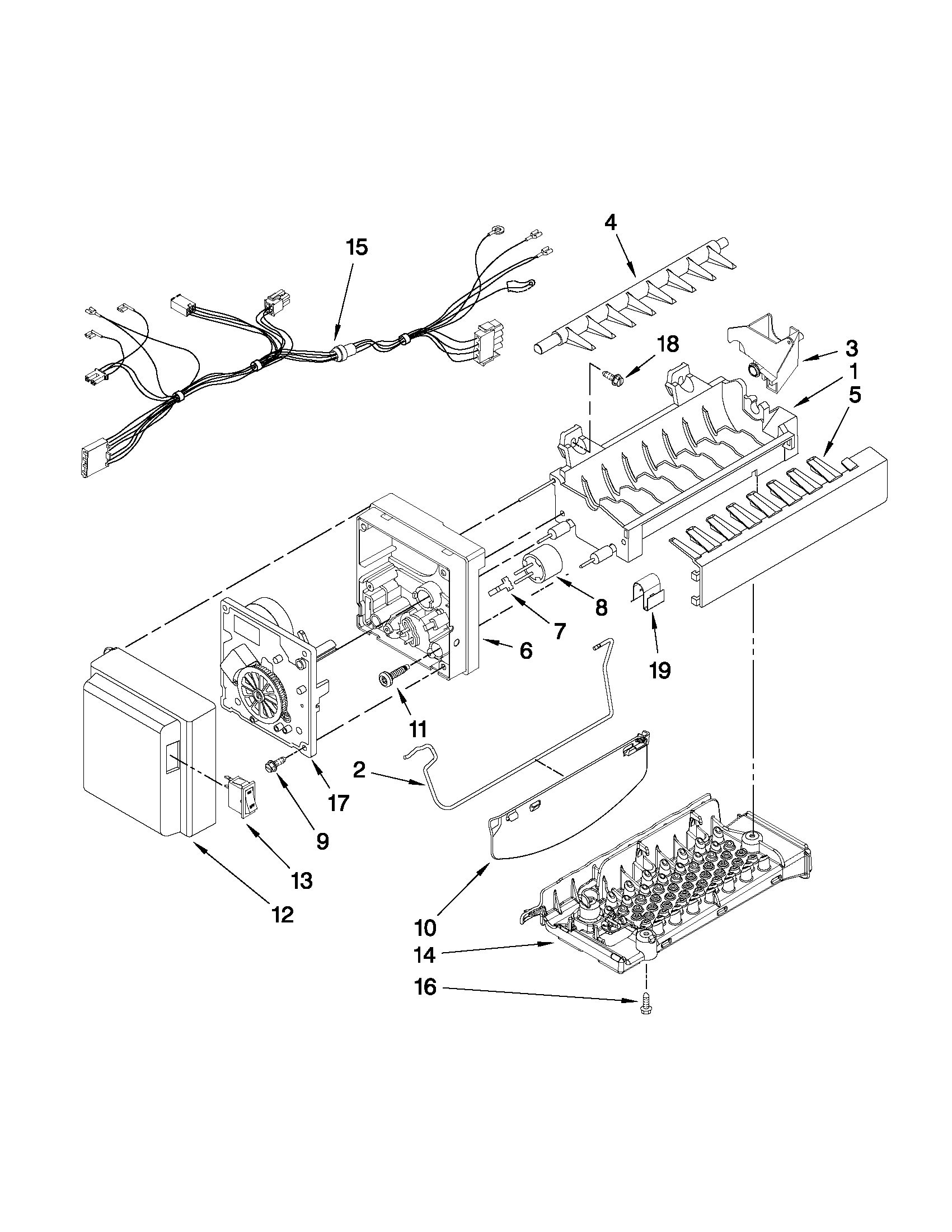 Maytag MFI2569YEW1 icemaker parts diagram