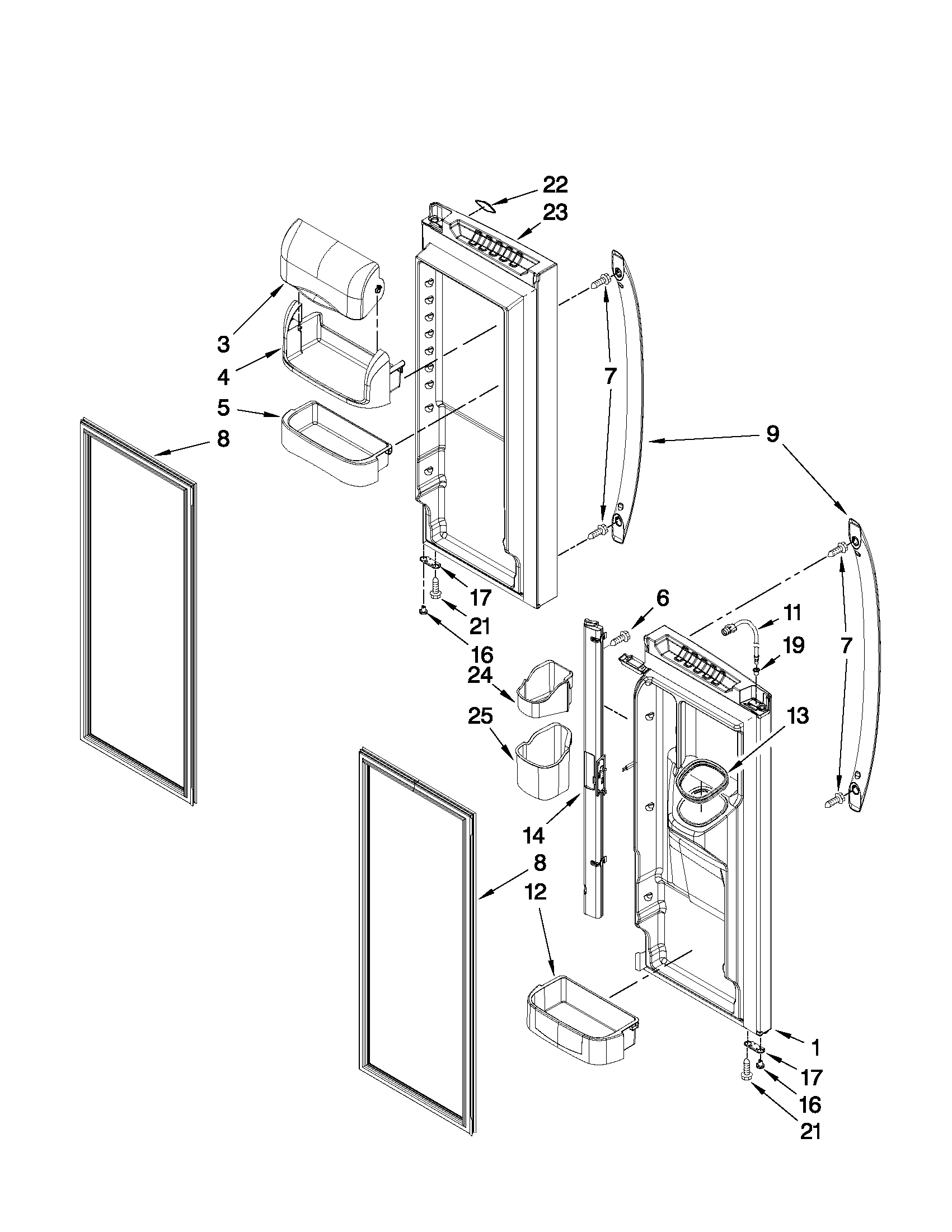 Maytag MFI2569YEW1 refrigerator door parts diagram