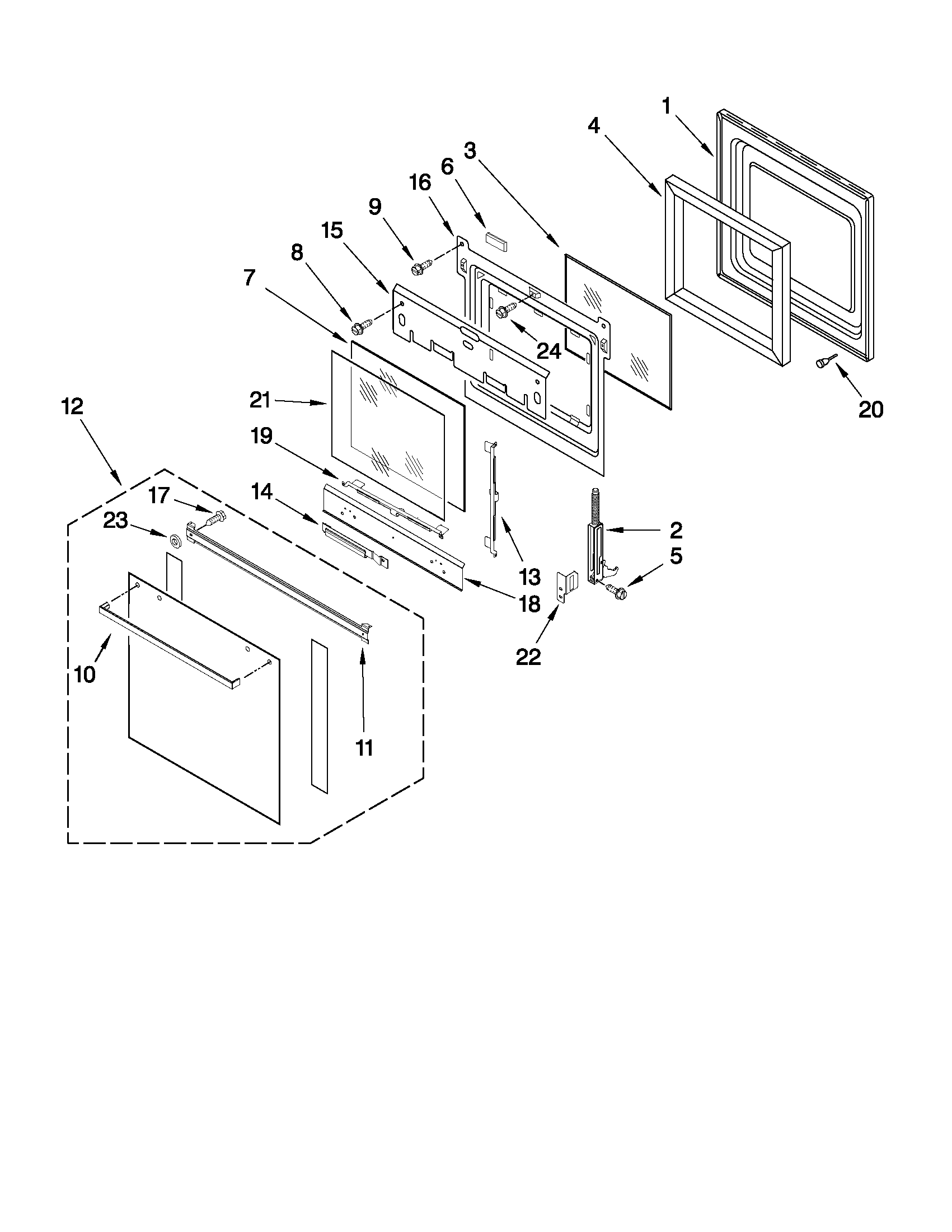 Ikea IBS650PXB00 oven door parts diagram