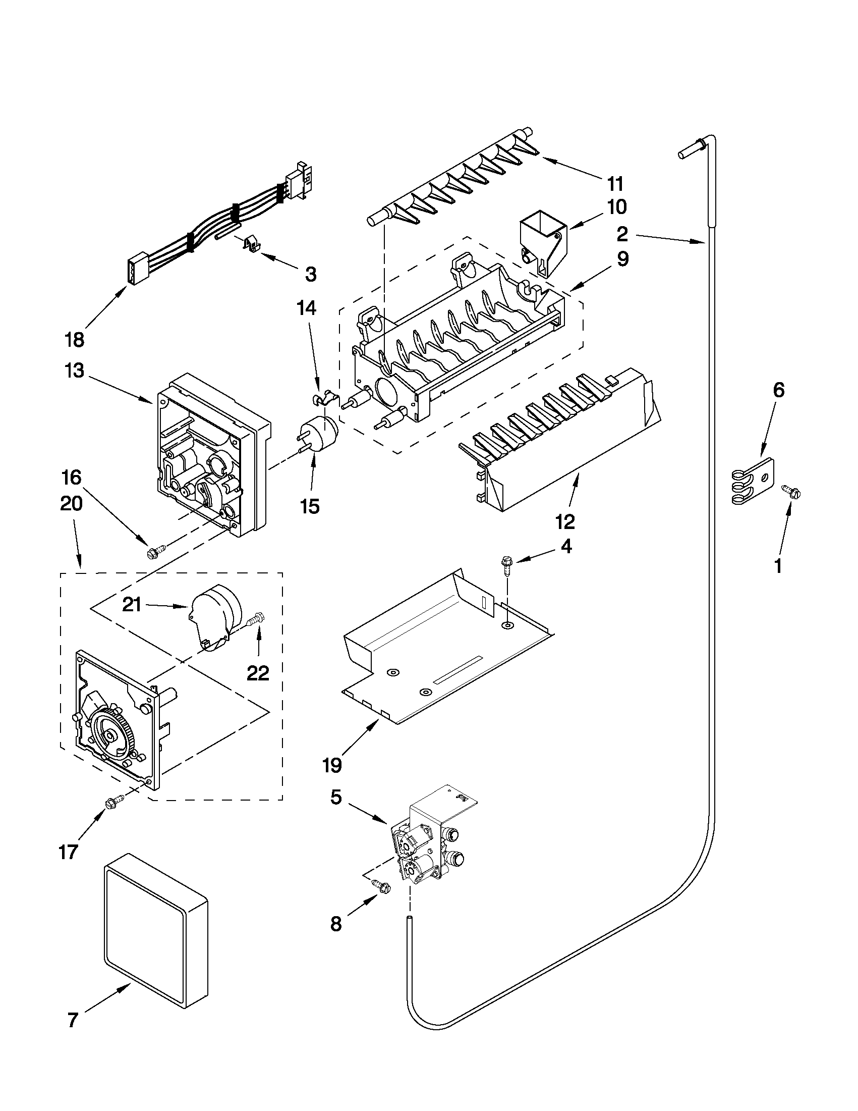 Whirlpool GC3SHAXVS03 icemaker parts diagram