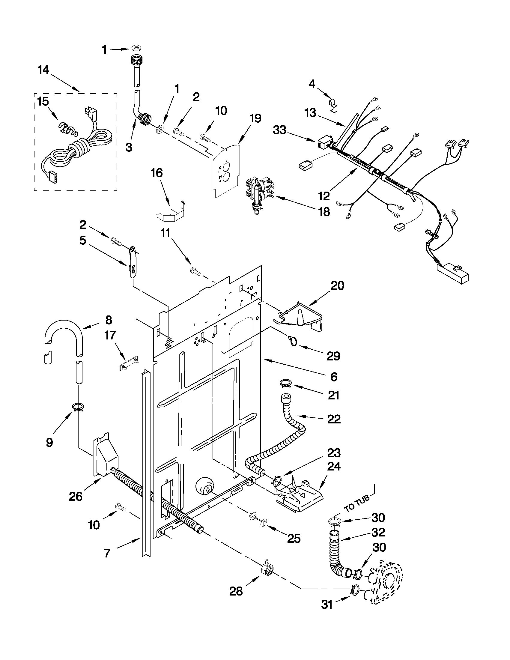 Whirlpool CAM2762TQ3 rear panel parts diagram
