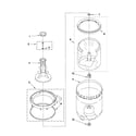 Whirlpool CAM2762TQ3 agitator, basket and tub parts diagram