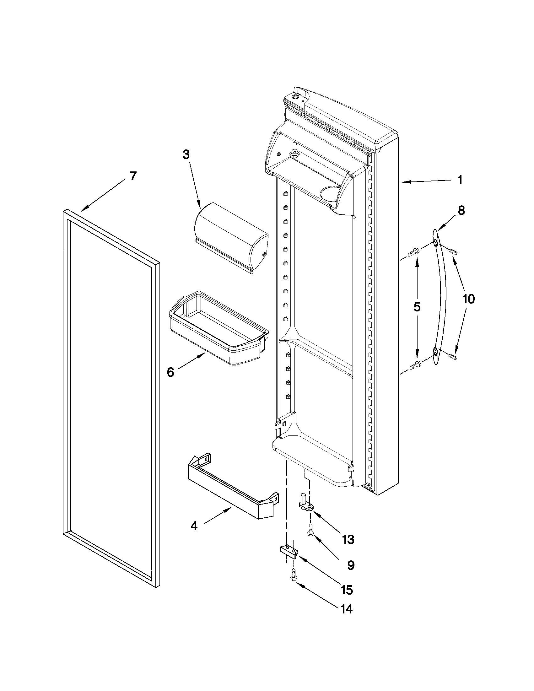 Whirlpool 6GD25DCXHW12 refrigerator door parts diagram