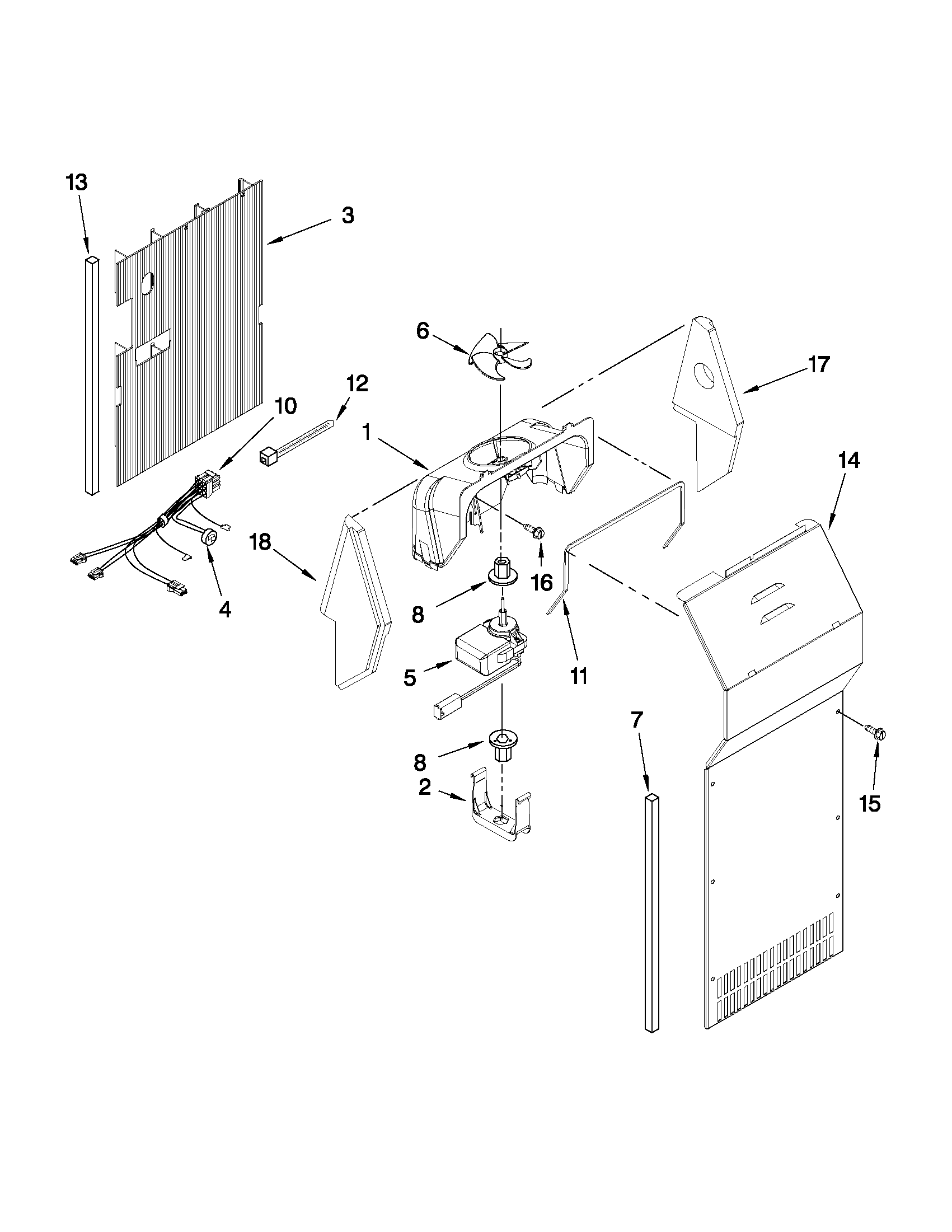Whirlpool 6GD25DCXHW12 air flow parts diagram