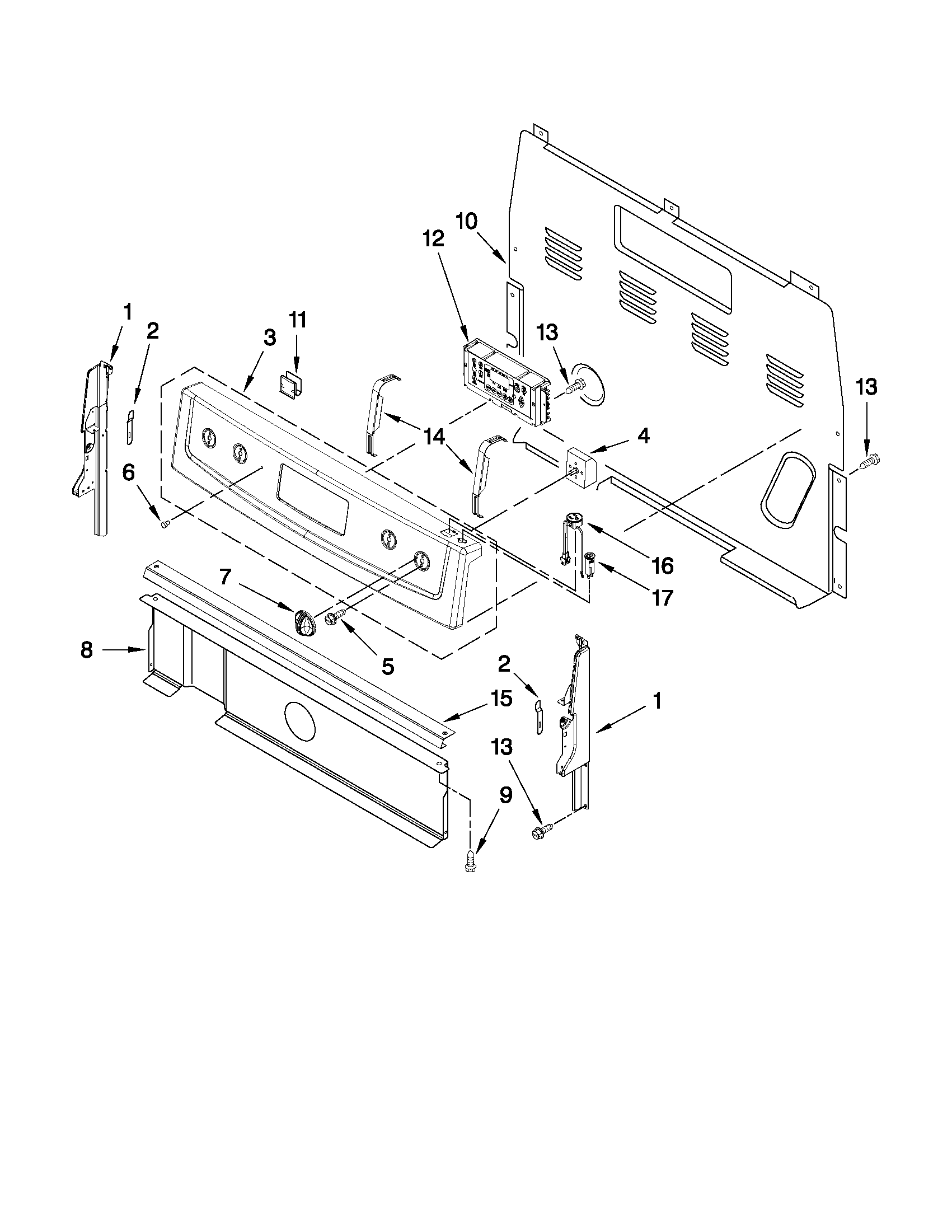 Amana AER5822VCW0 control panel parts diagram