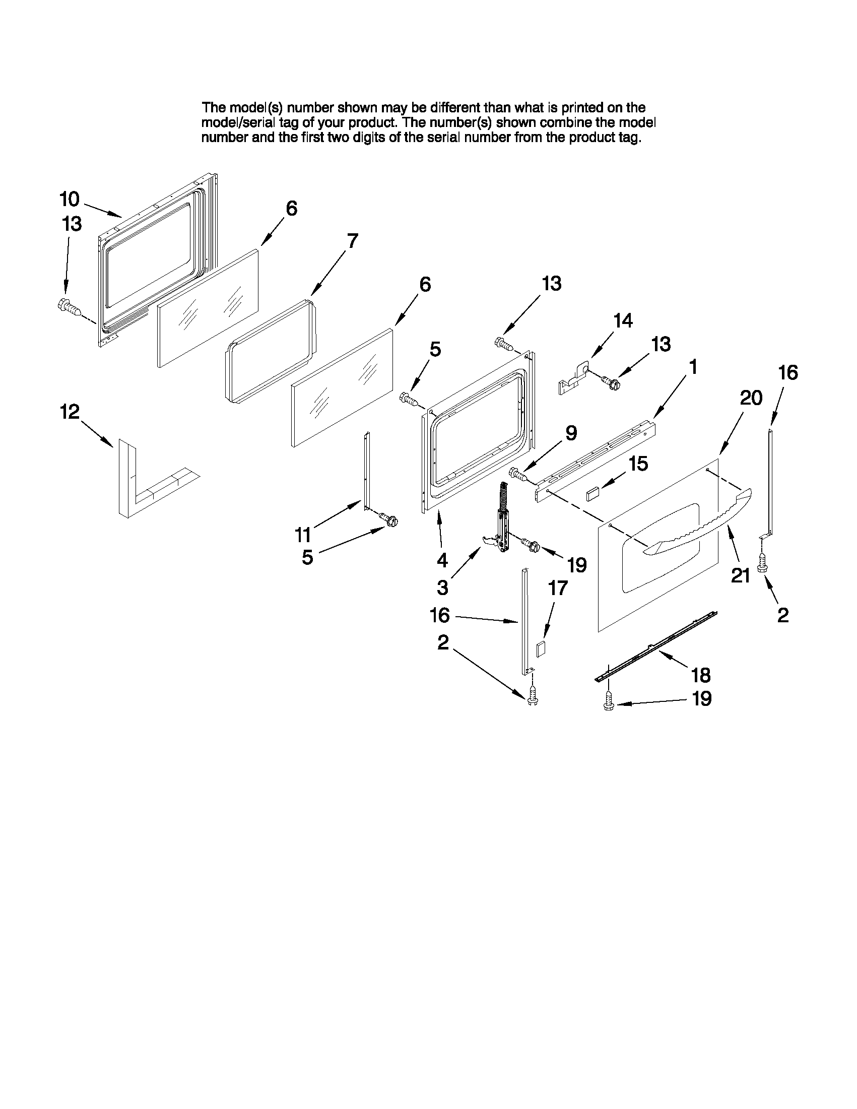 Maytag MERH865RAW1 door parts diagram