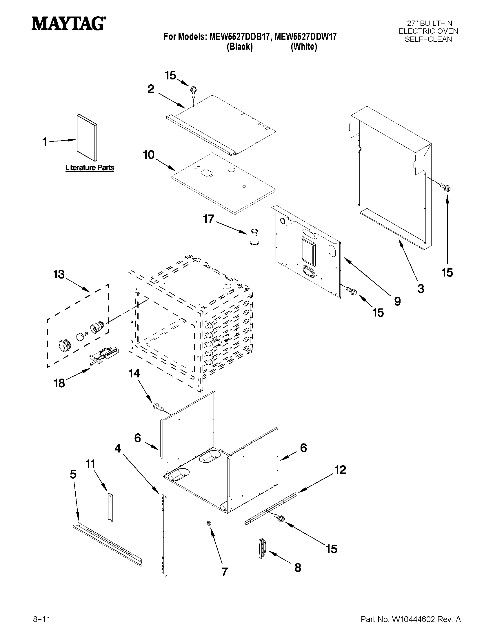 Maytag MEW5527DDB17 oven parts diagram