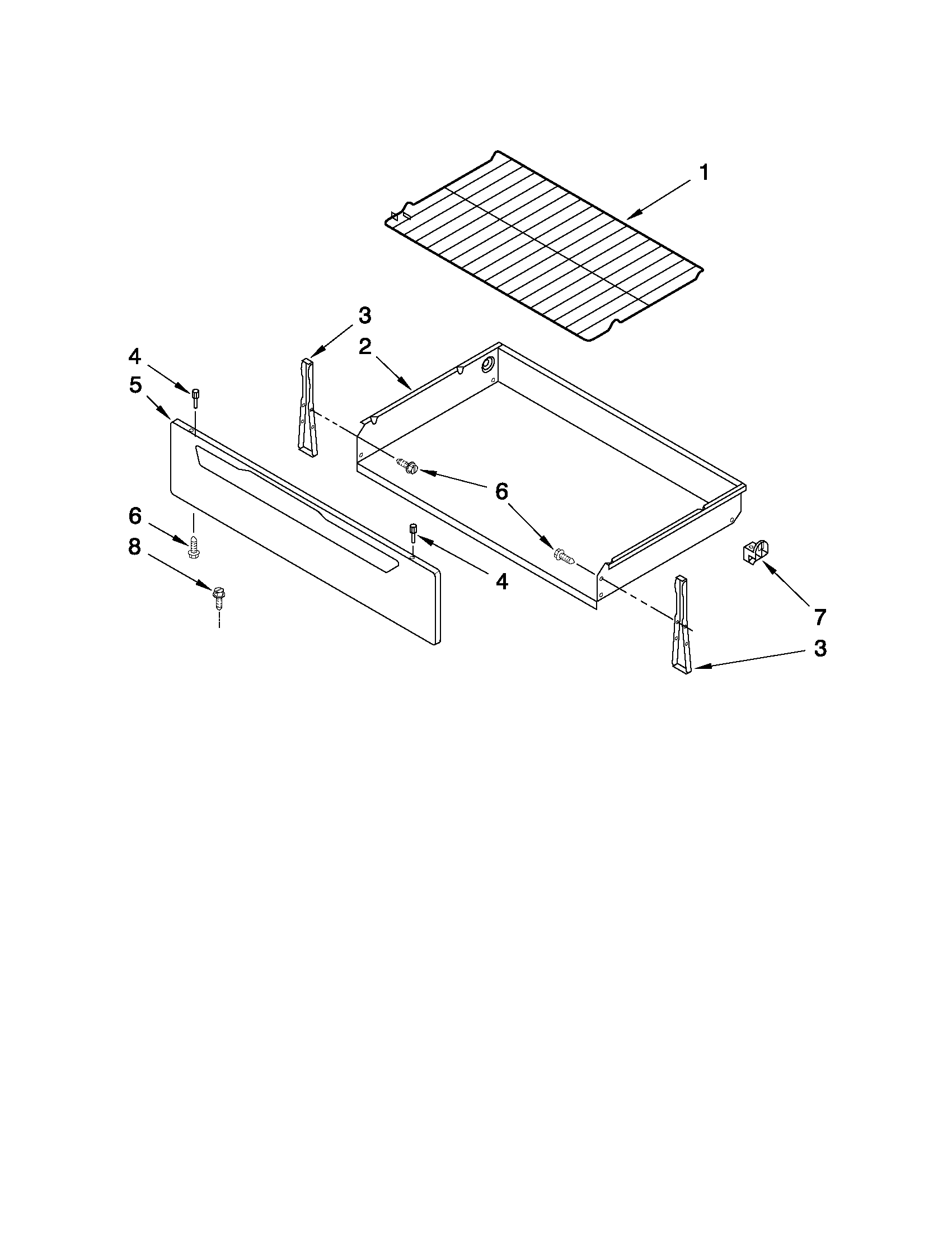 Amana AER5844VAB1 drawer & broiler parts diagram
