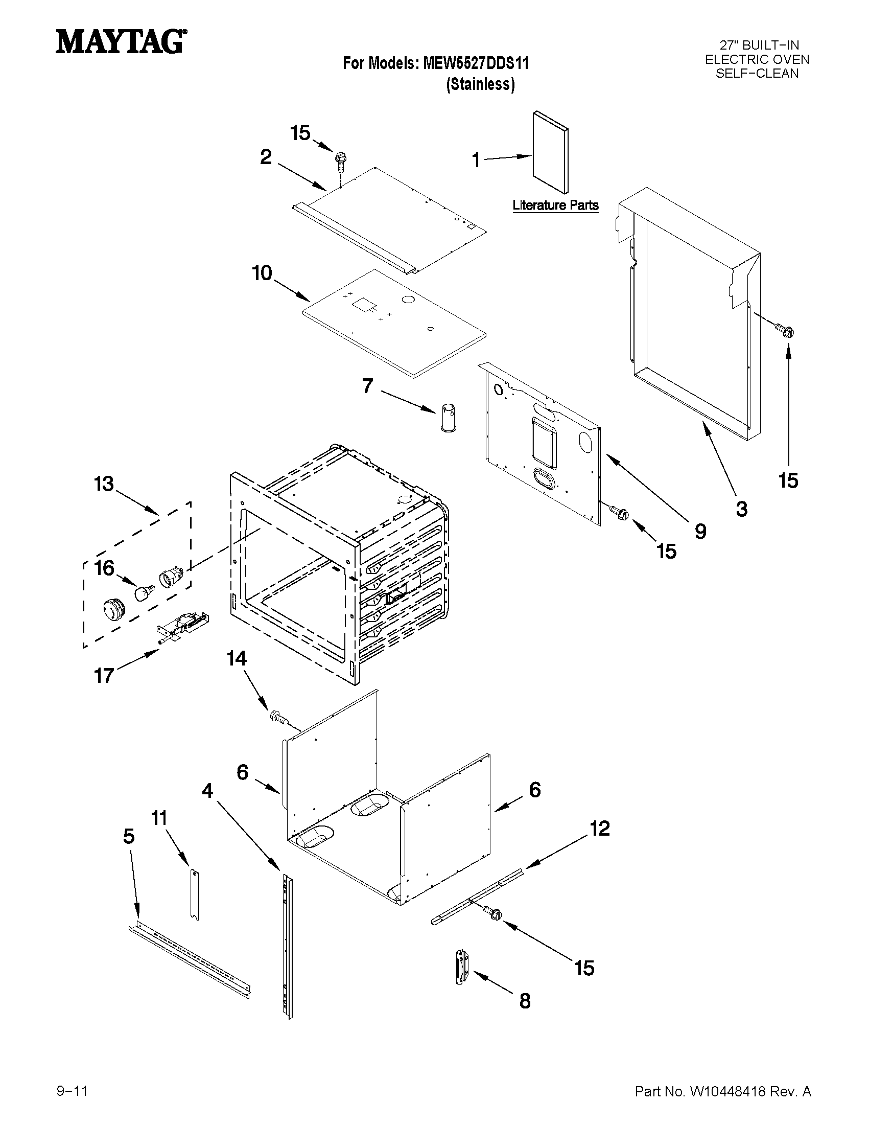 Maytag MEW5527DDS11 oven parts diagram
