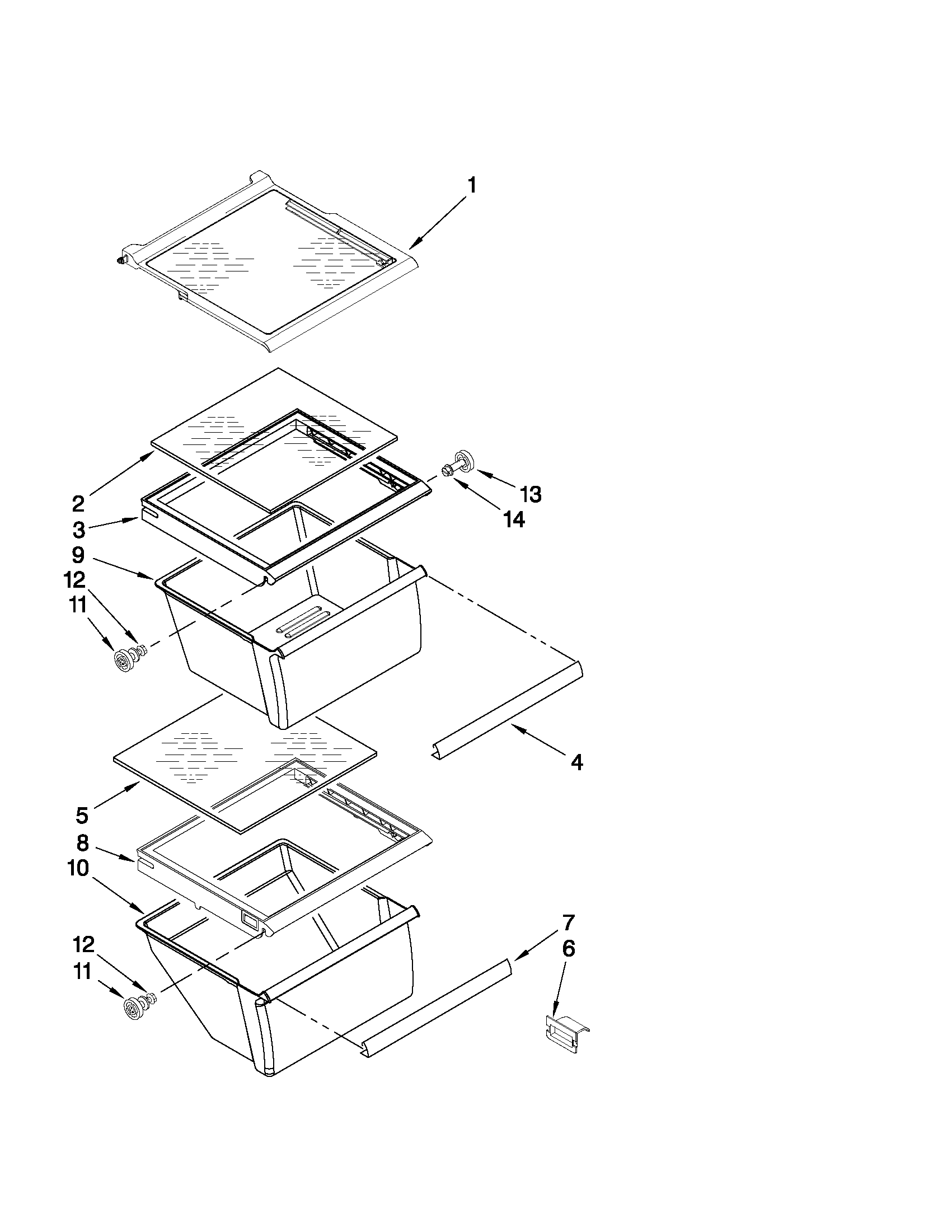Maytag MSD2242VES03 refrigerator shelf parts diagram