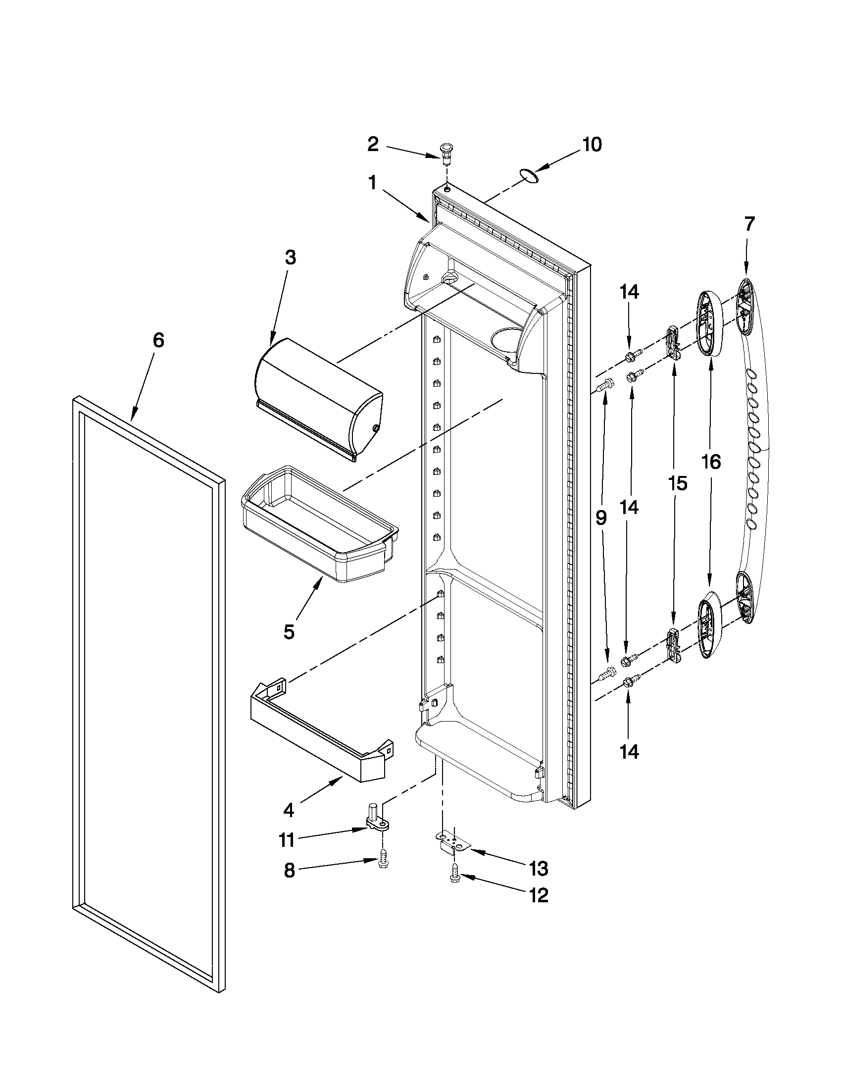 Maytag MSD2242VES03 refrigerator door parts diagram