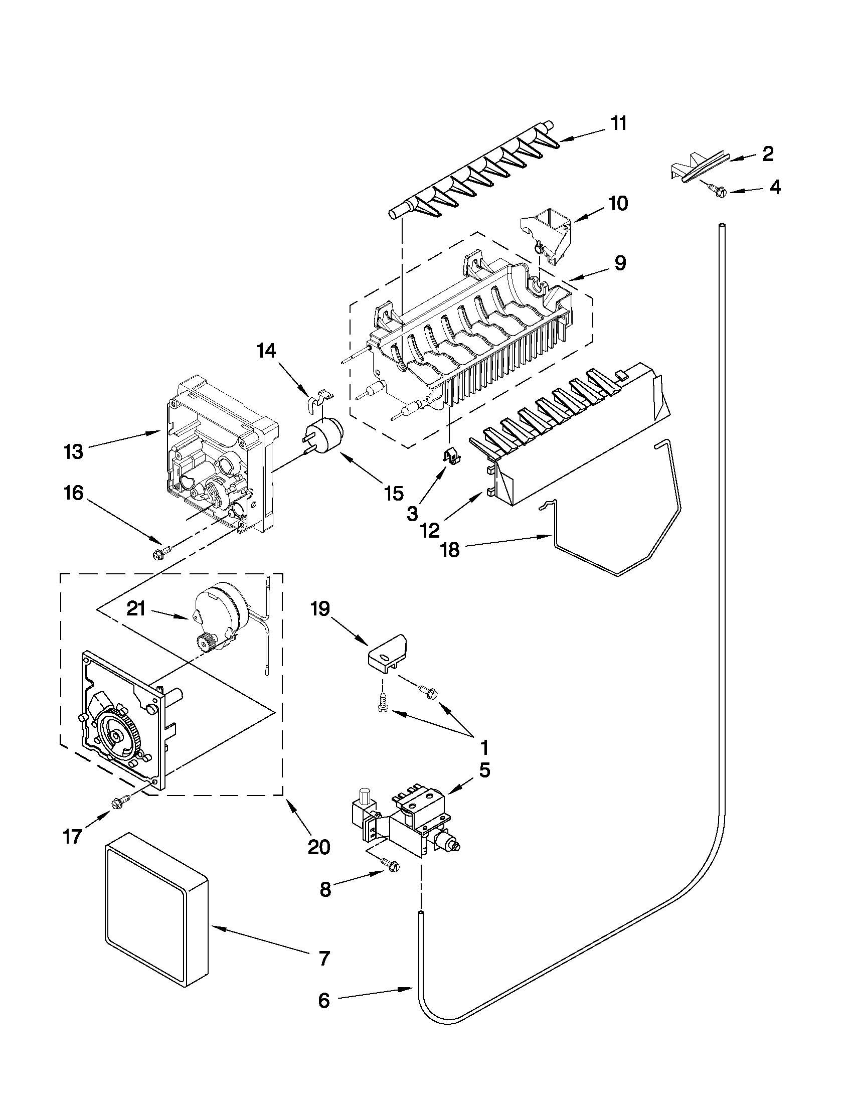 Maytag MSD2242VES03 icemaker parts diagram