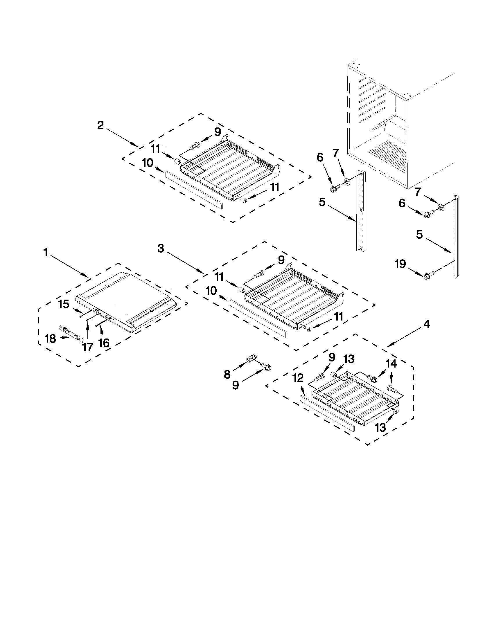 Jenn-Air JUW248LYRP00 shelf parts diagram