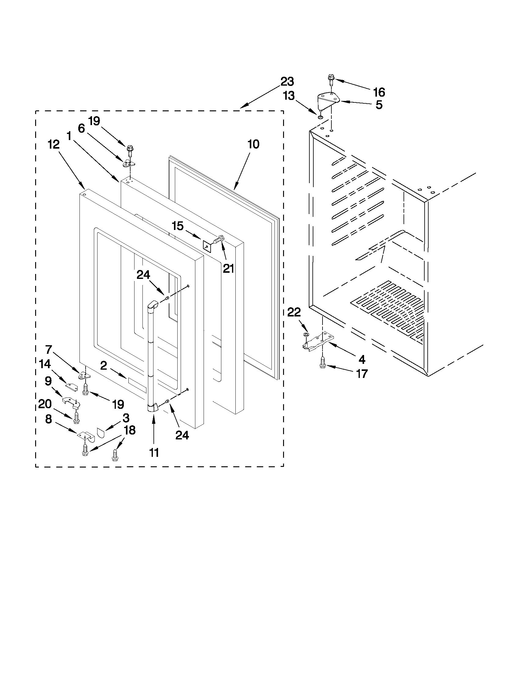 Jenn-Air JUW248LYRP00 door parts diagram