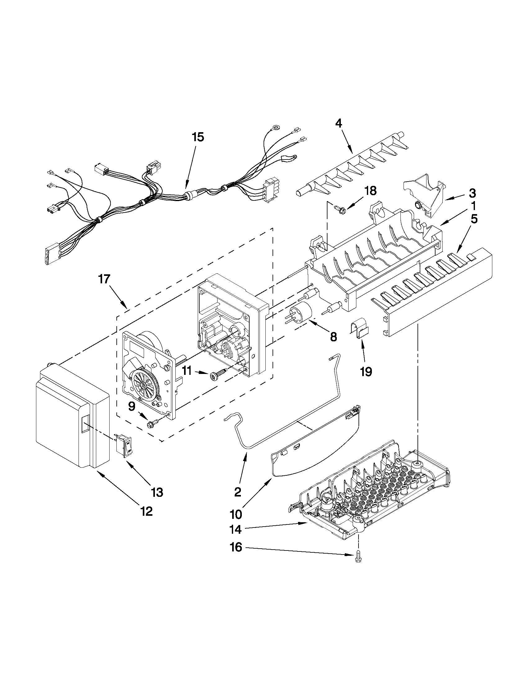 Maytag MFI2569YEM2 icemaker parts diagram