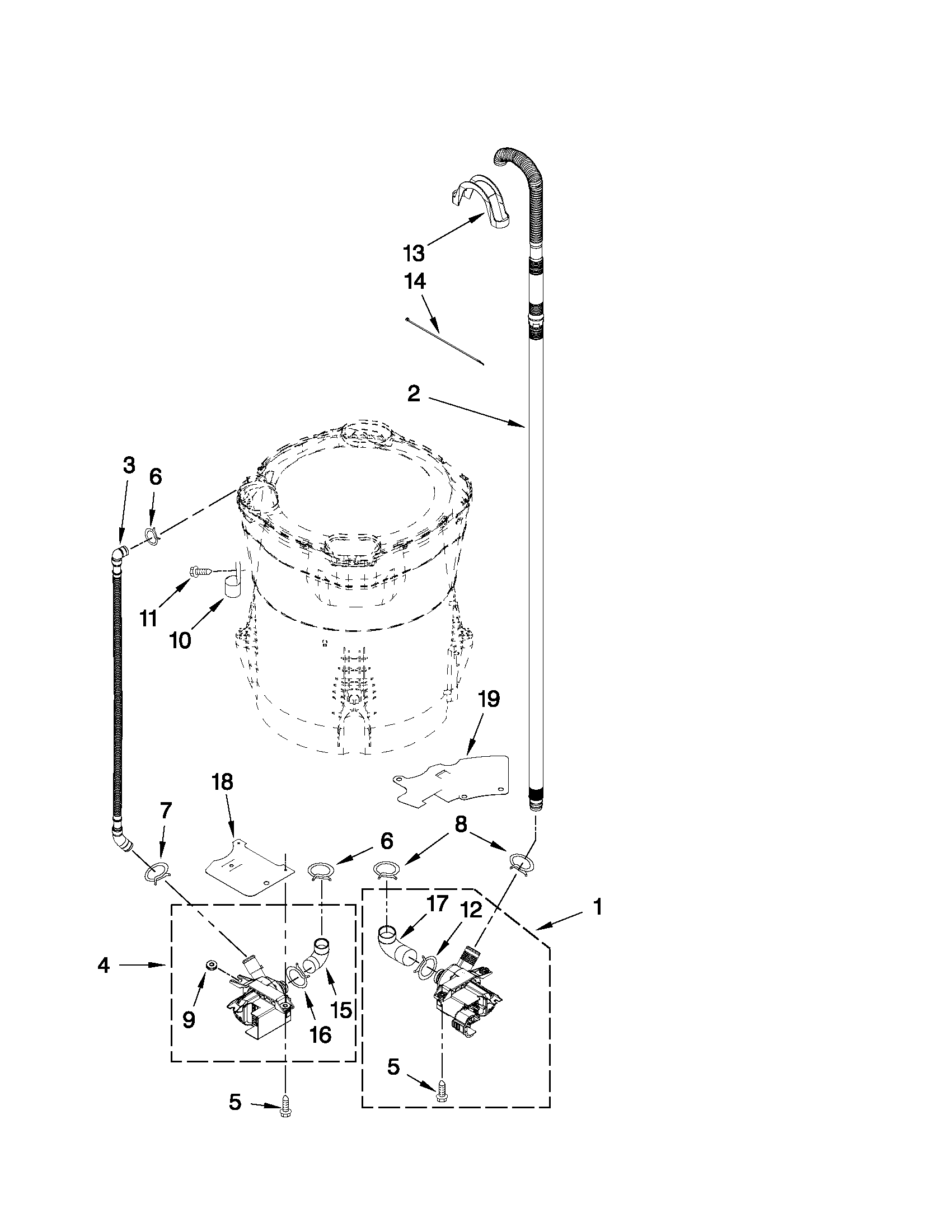 Whirlpool WTW8240YW0 pump parts diagram