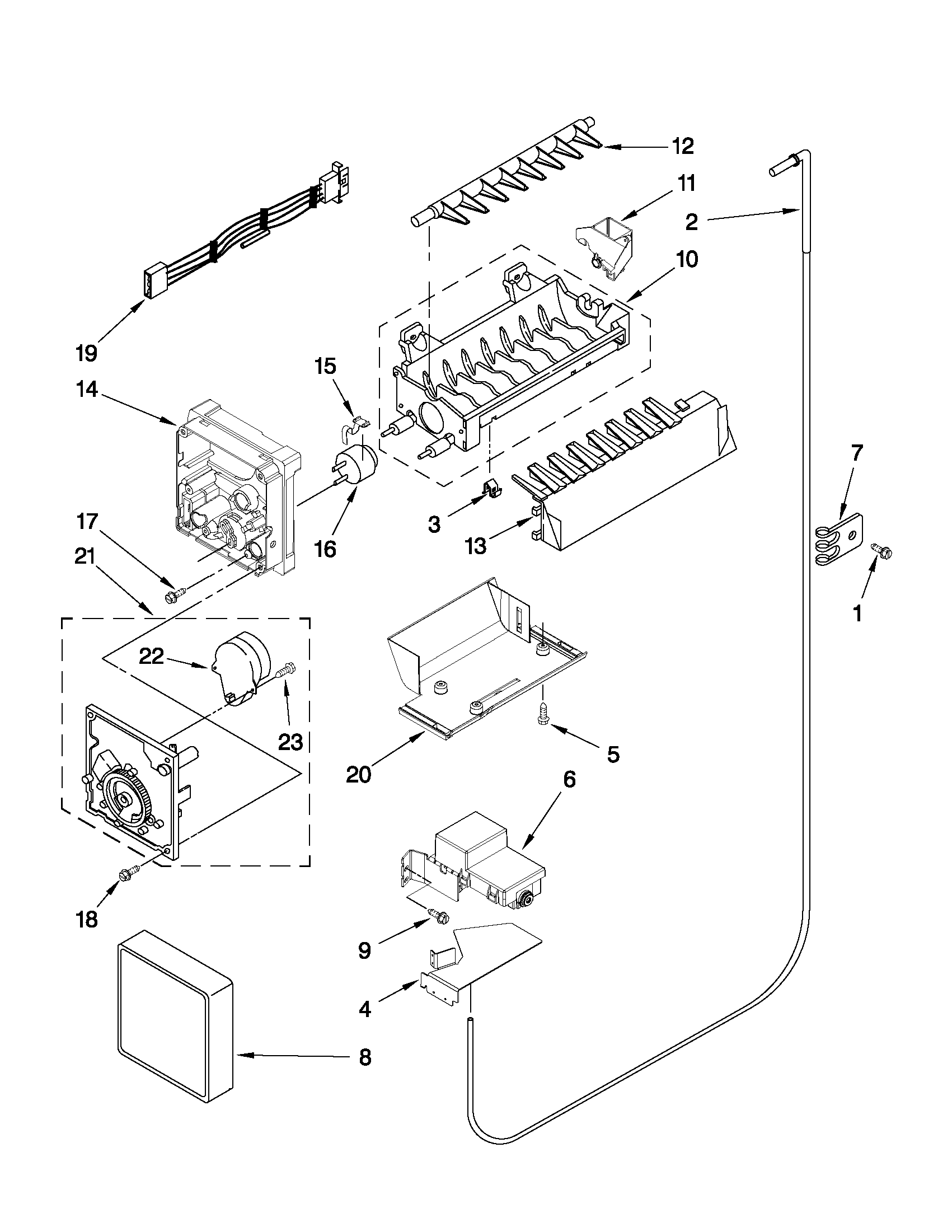 KitchenAid KSCS23FVWH03 icemaker parts diagram