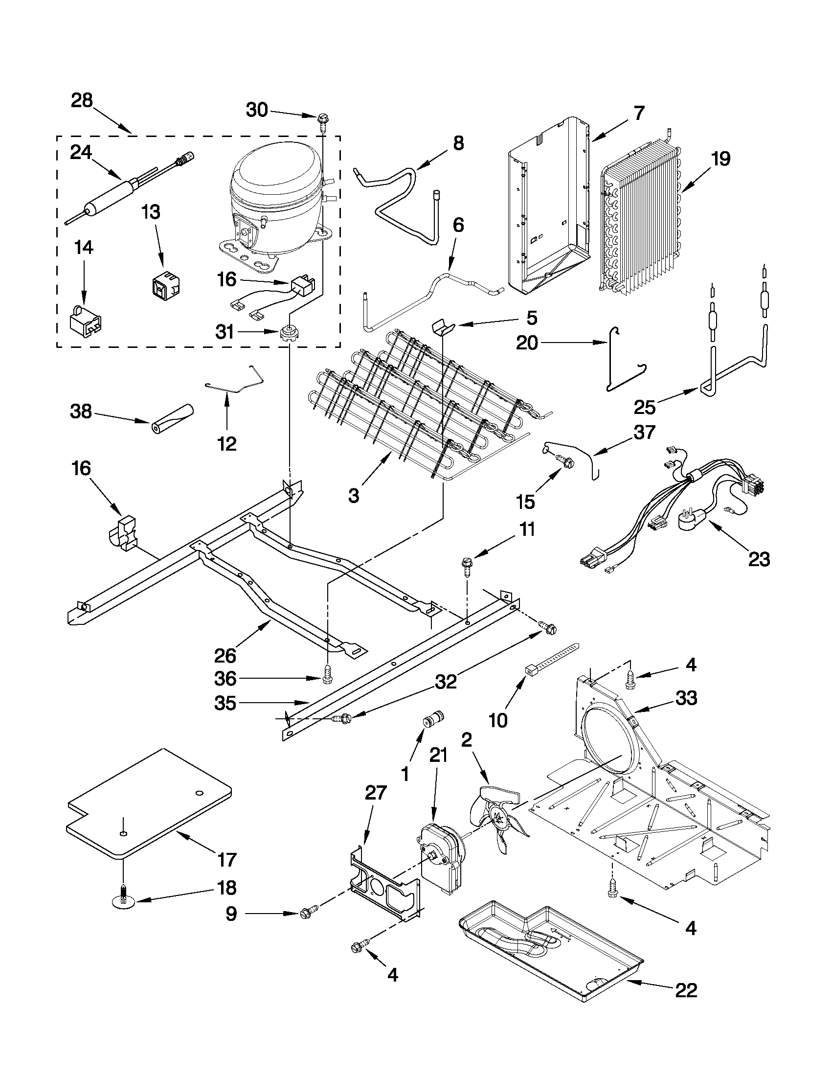 Whirlpool ED5LHAXWQ02 unit parts diagram