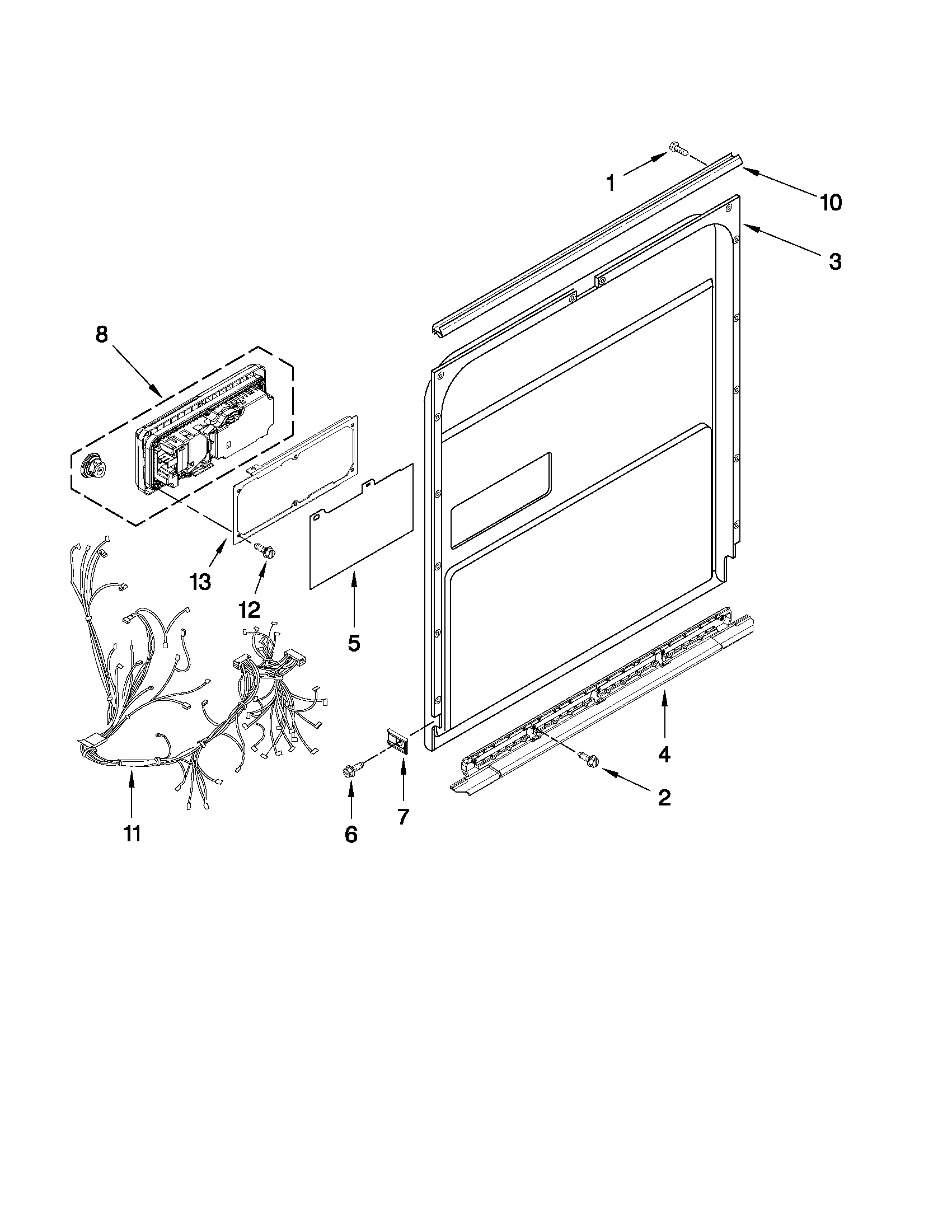 KitchenAid KUDC10FXSS4 inner door parts diagram