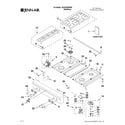 Jenn-Air JGCP430WP00 cooktop, burner and grate parts diagram